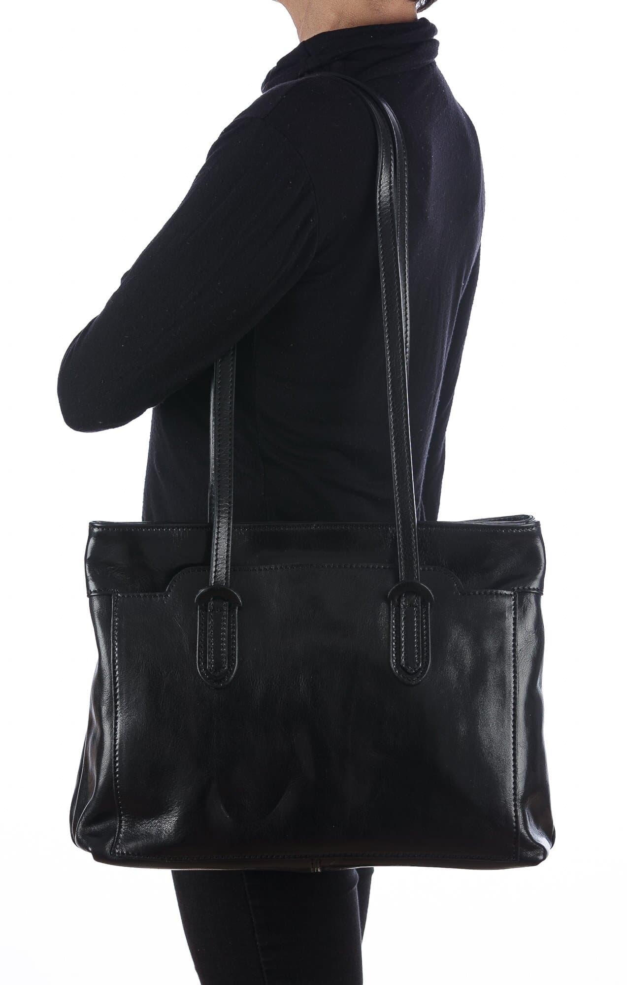  Genuine leather shoulder bag for woman MINA, colour, CHIAROSCURO, MADE IN ITALY