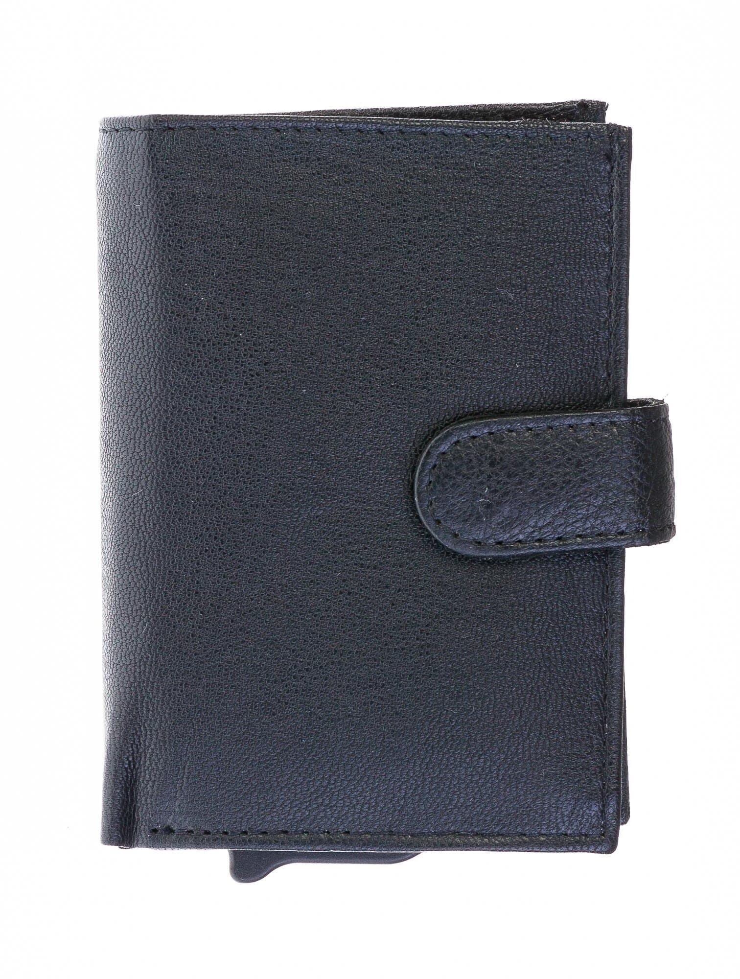 Portafoglio in vera pelle e porta carte di credito in alluminio, da uomo DESIO con BLOCCO RFID, colore NERO, CHIAROSCURO
