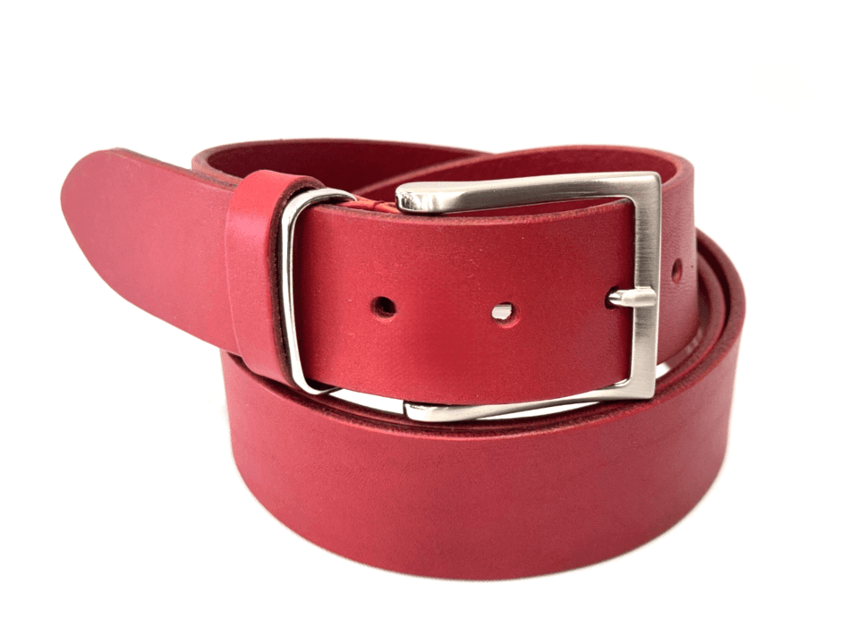 Cintura uomo in vera pelle RONDA, colore ROSSO, CHIAROSCURO, Made in Italy