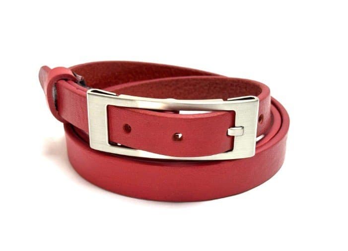 Cintura donna in vera pelle CHIAROSCURO mod. CARRARA colore ROSSO, Made in Italy