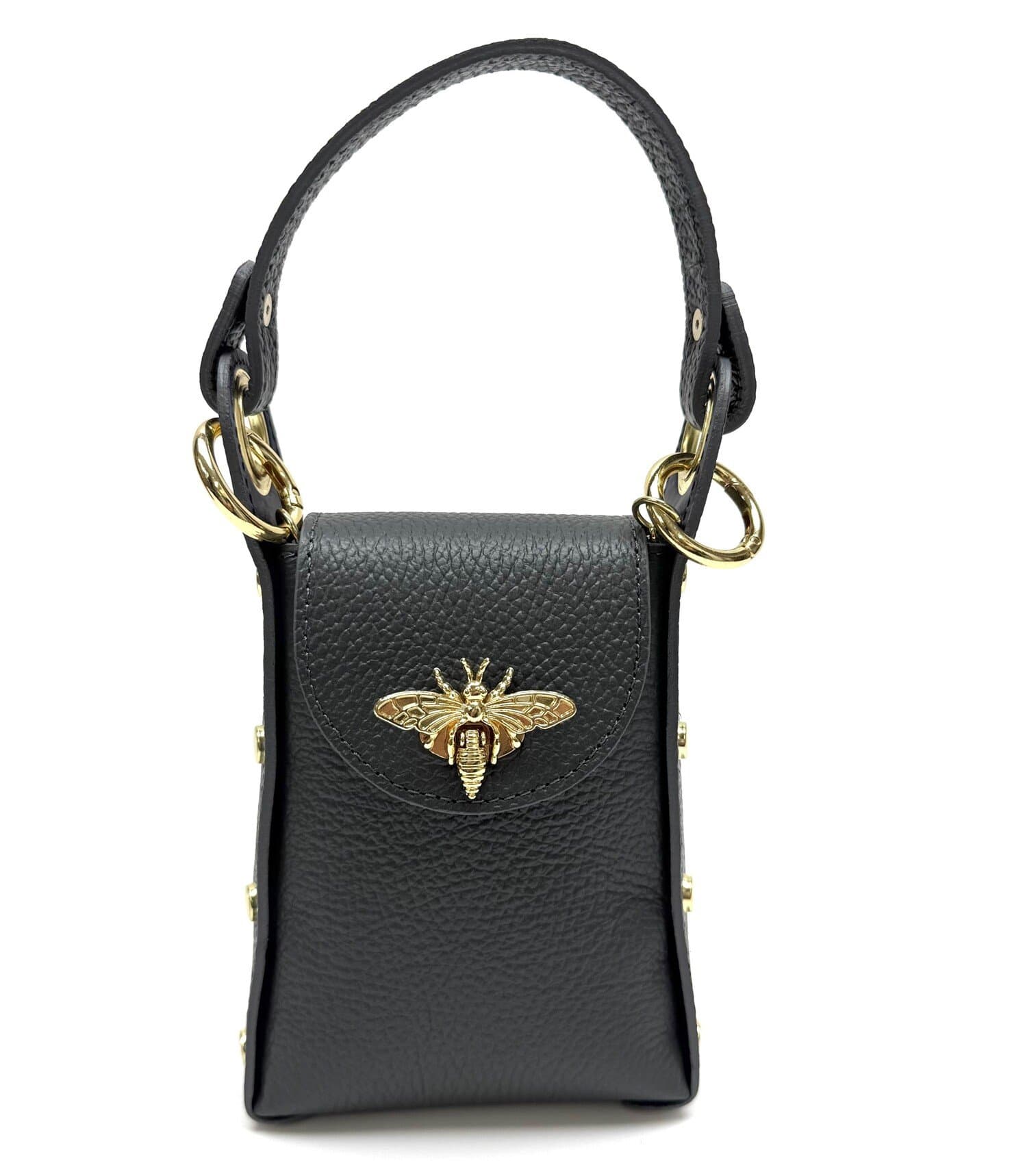 Borsa a mano / tracolla da donna in vera pelle AIDA BEE BAG, colore GRIGIO SCURO, CHIAROSCURO, Made in Italy.