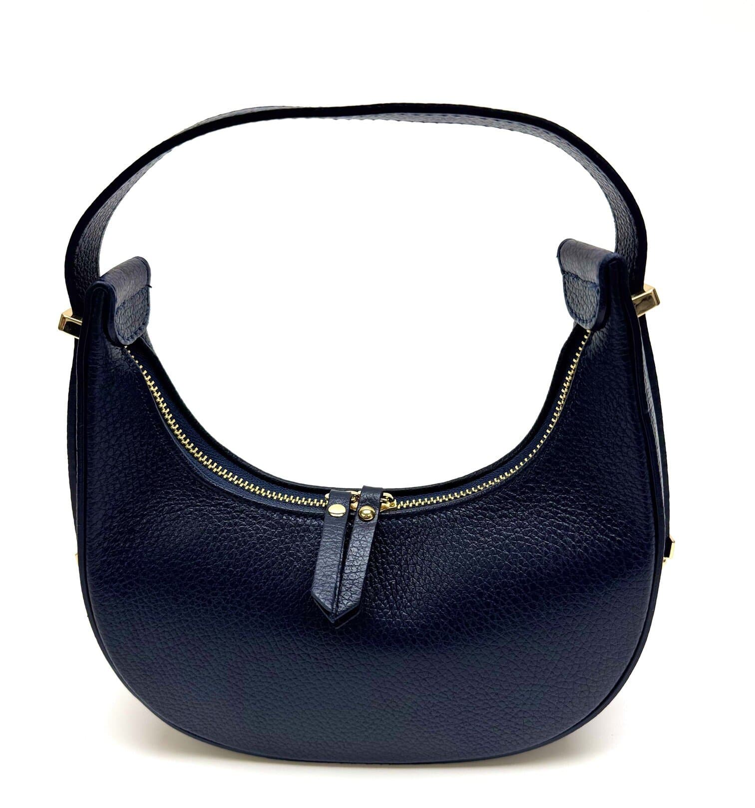 Genuine leather bag, MOANA, dark blue color, CHIAROSCURO, Made in Italy