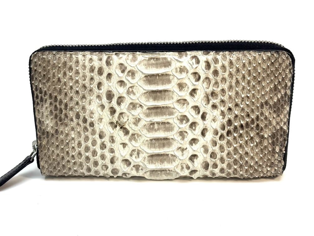 GARDENIA: portafoglio donna in pelle di pitone, colore : ROCCIA, Made in Italy