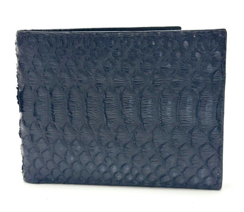 MAURITIUS: men's wallet in python leather, color: DARK BLUE, Made in Italy