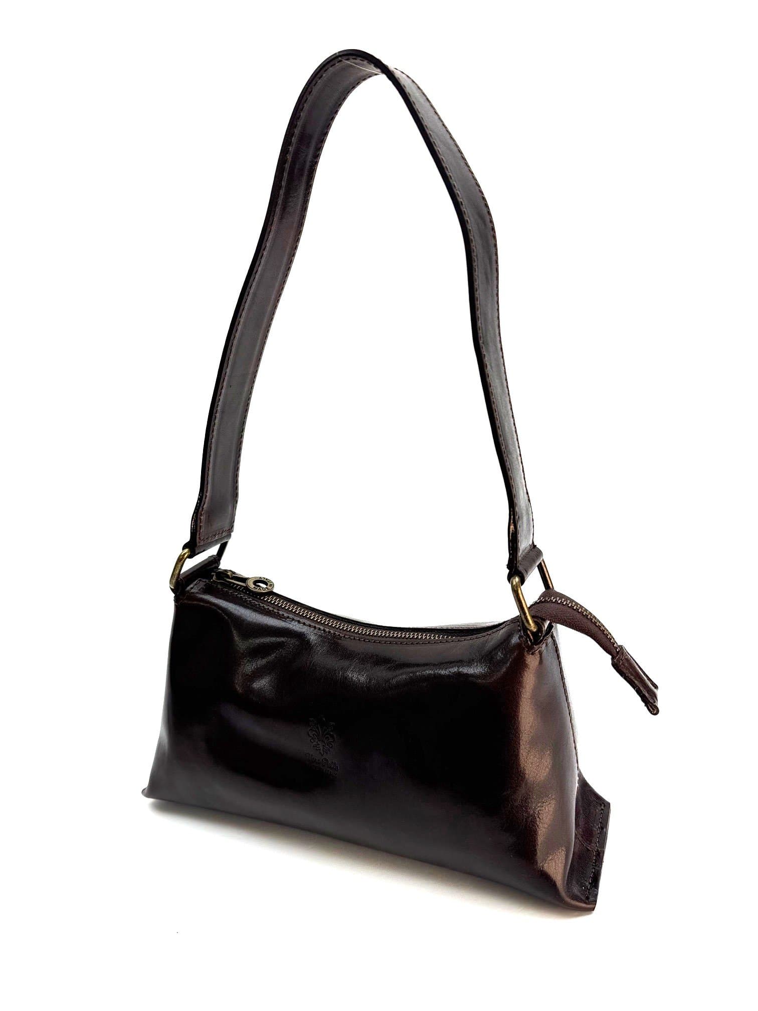 Borsa donna in vera pelle CHIAROSCURO mod. MARILYN, colore TESTA DI MORO, Made in Italy