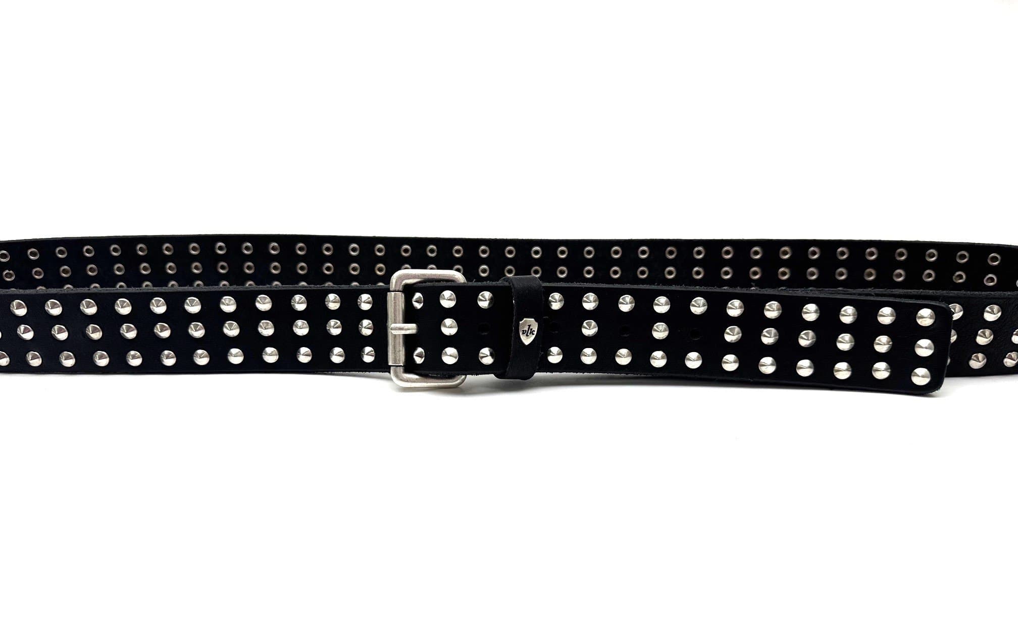 Cintura in vera pelle CHIAROSCURO - VLK mod. MANCHESTER colore NERO con borchie Made in Italy