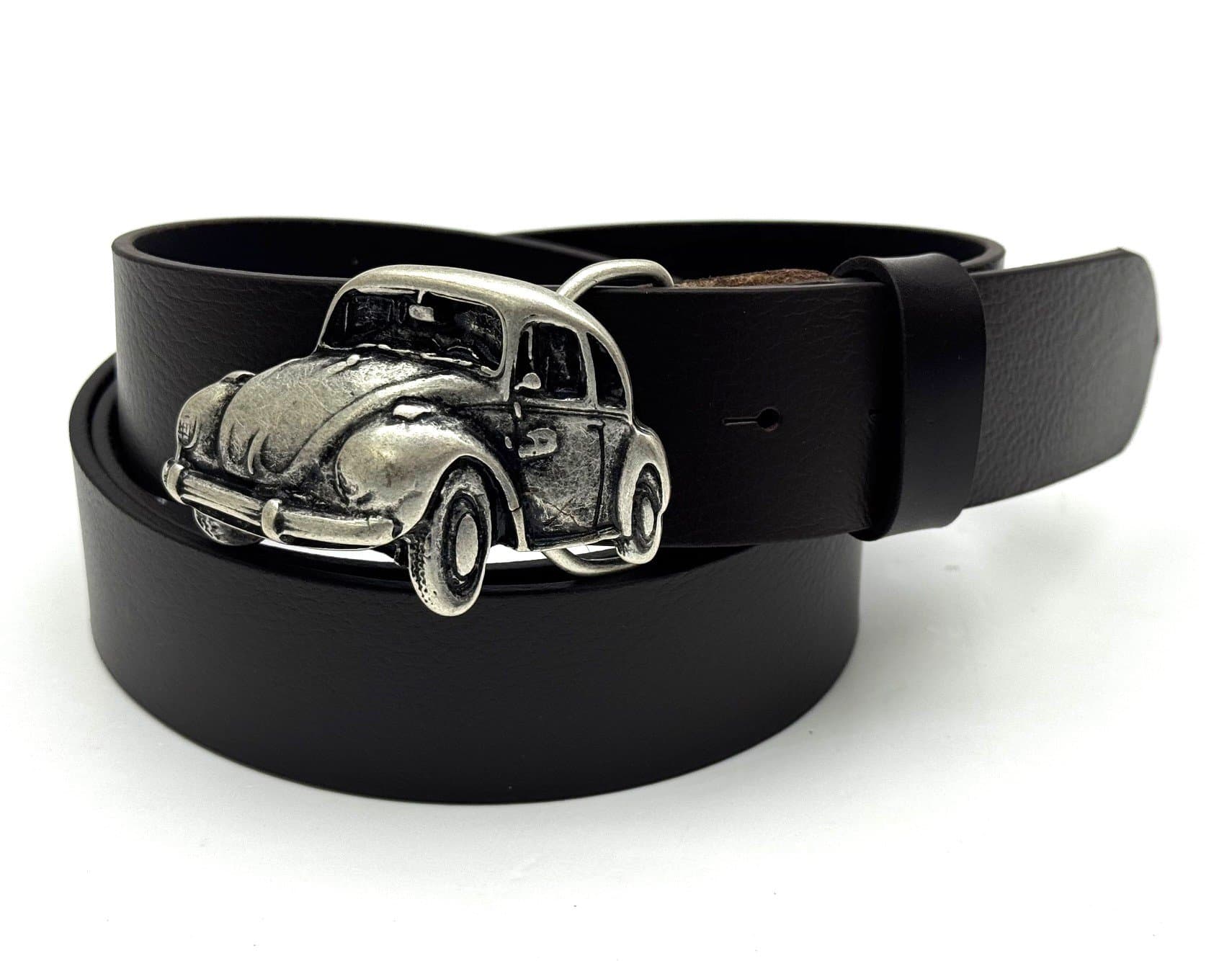 Genuine leather belt for man AUSTIN - BEETLE, DARK BROWN colour, metal buckle, CHIAROSCURO, MADE IN ITALY