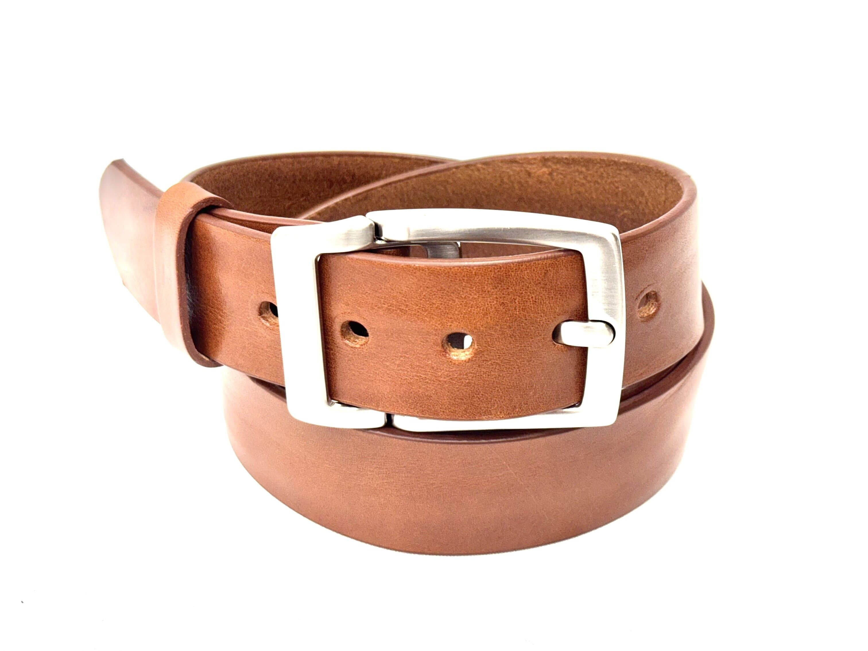 Cintura uomo in vera pelle mod. TERNI, colore MIELE, CHIAROSCURO, Made in Italy