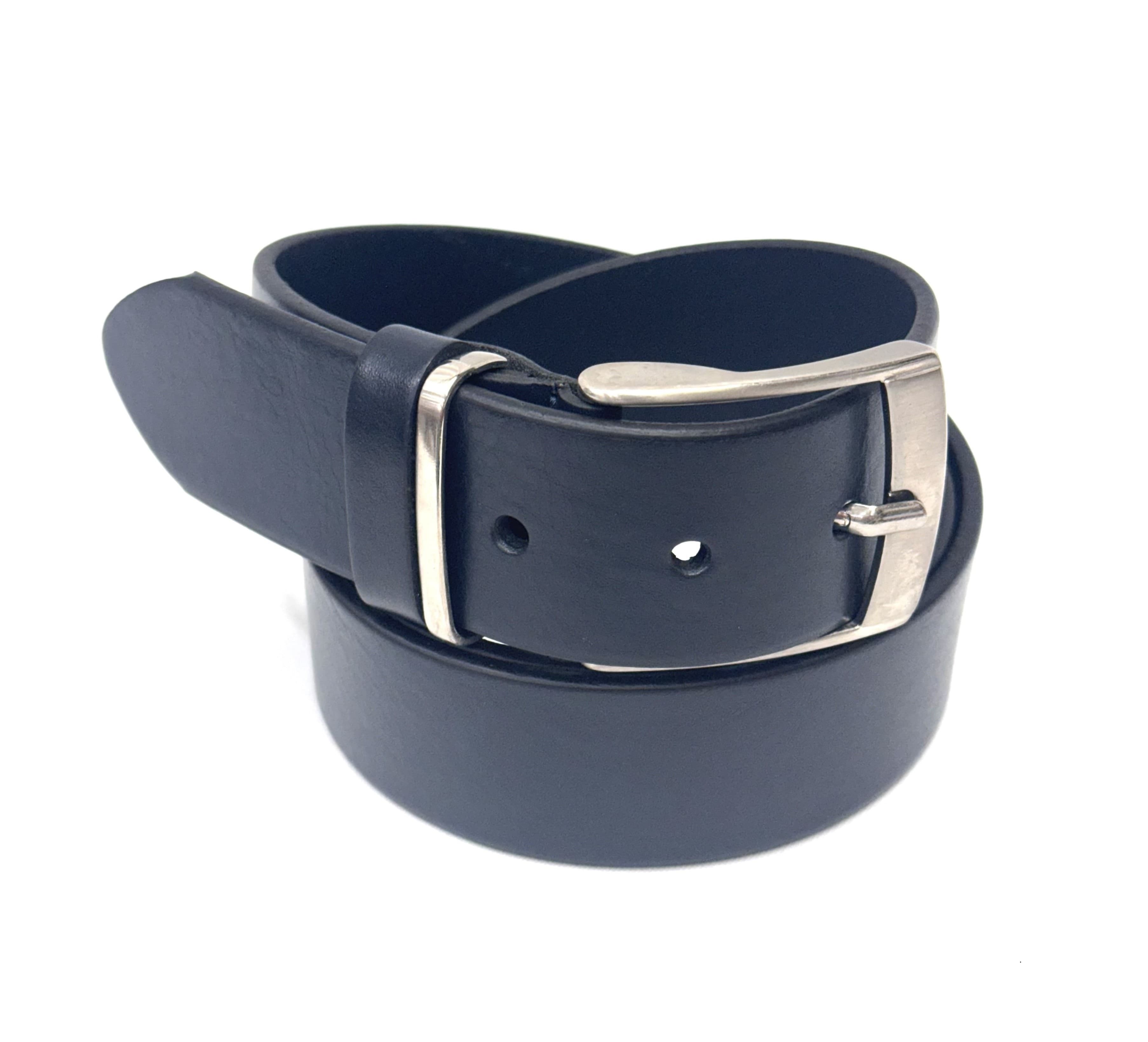 Cintura uomo in vera pelle RONDA, colore BLU, CHIAROSCURO, Made in Italy