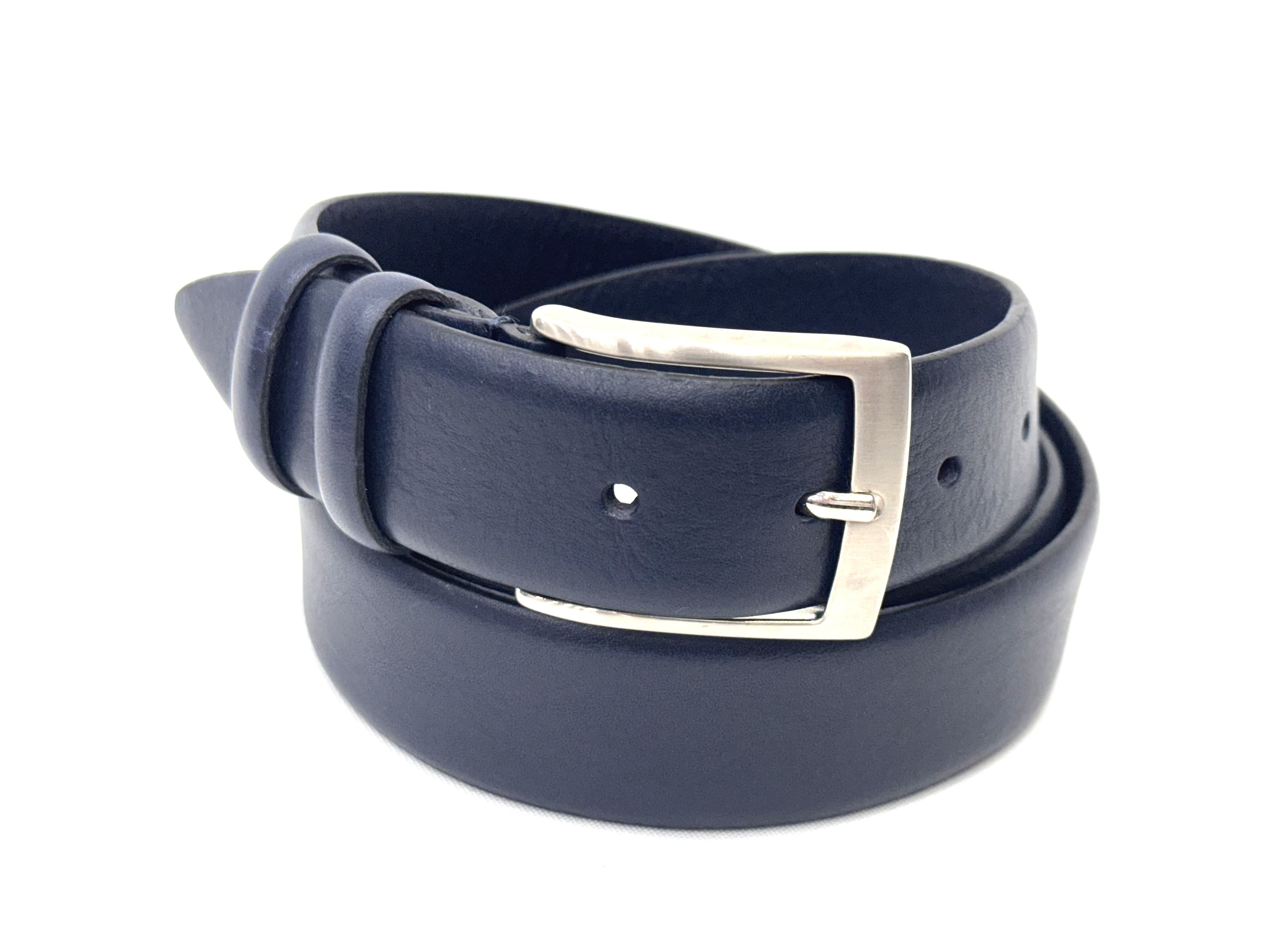 Cintura uomo in vera pelle mod. VANCOUVER colore NERO, CHIAROSCURO, Made in Italy.