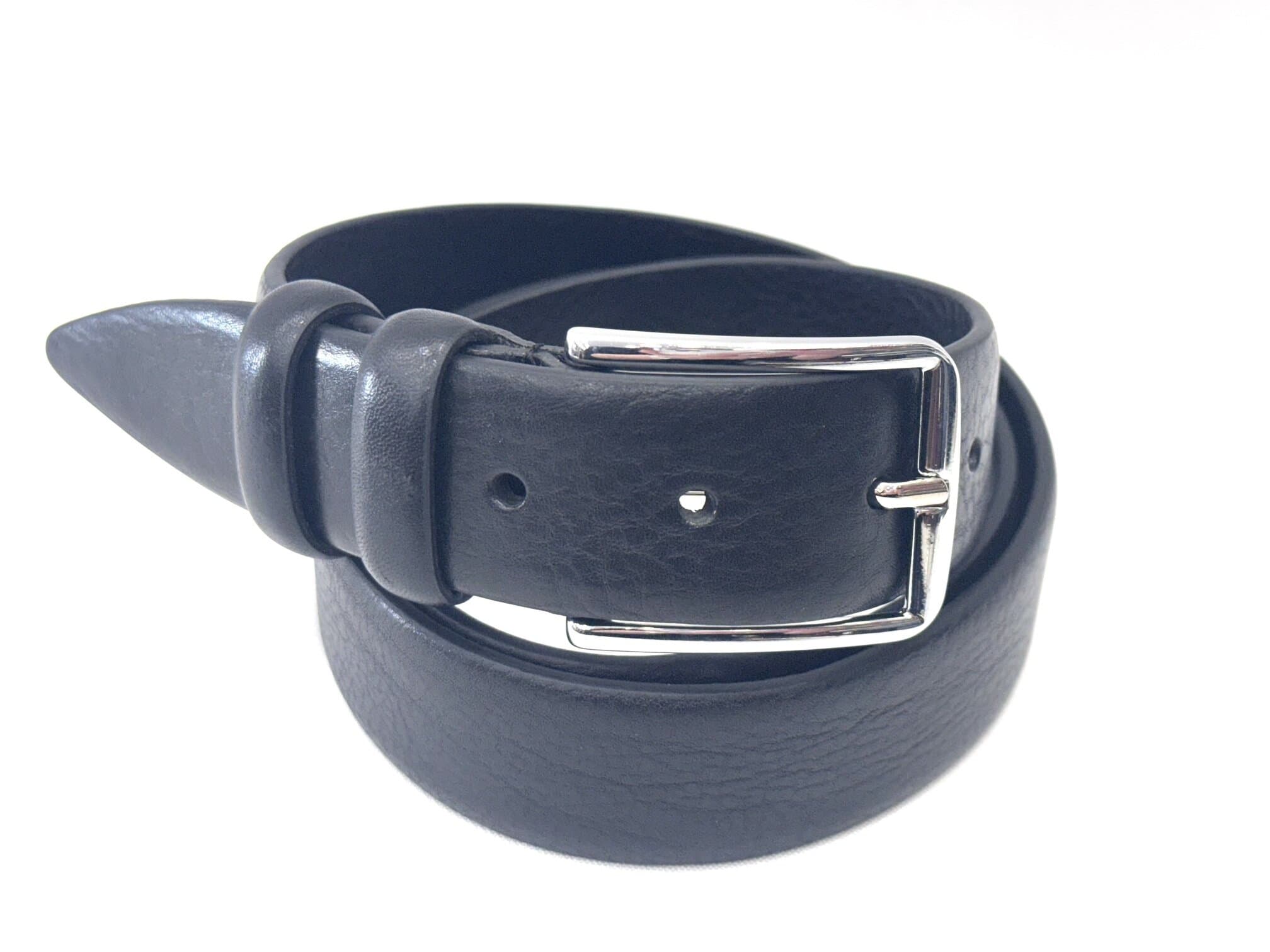 Cintura uomo in vera pelle mod. VANCOUVER colore NERO, CHIAROSCURO, Made in Italy