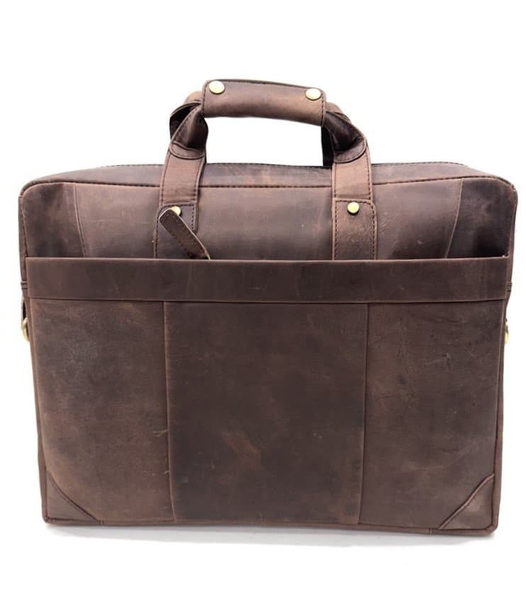 ANSALDO: cartella ufficio / borsa lavoro, uomo - donna, colore: NABUK MARRONE, Made in Italy.