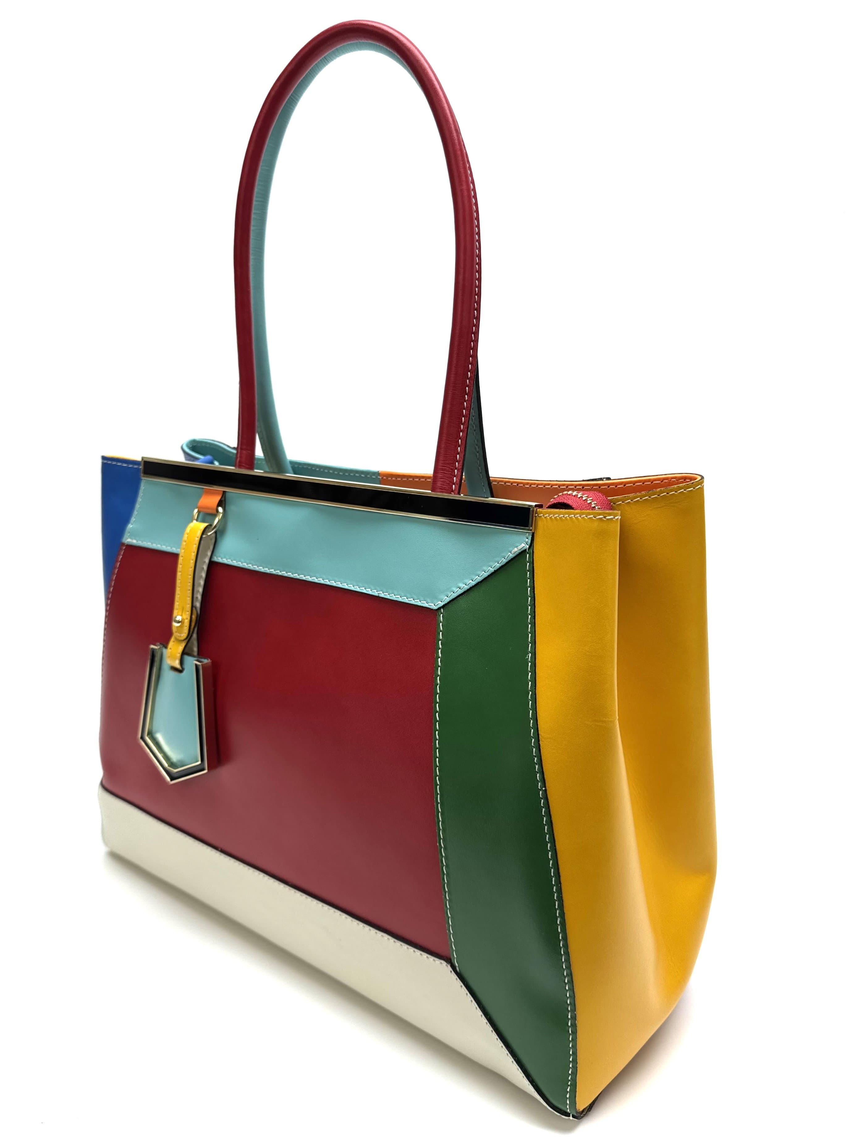 Borsa donna in vera  pelle CHIAROSCURO mod. HANA, base rosso, colore MULTICOLORE / ESTIVO,  Made in Italy