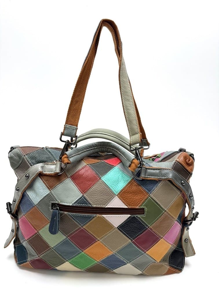 Borsa donna in vera pelle ARIANNA DINI mod. ELOISA, MULTICOLORE - FIORI / RANDOM