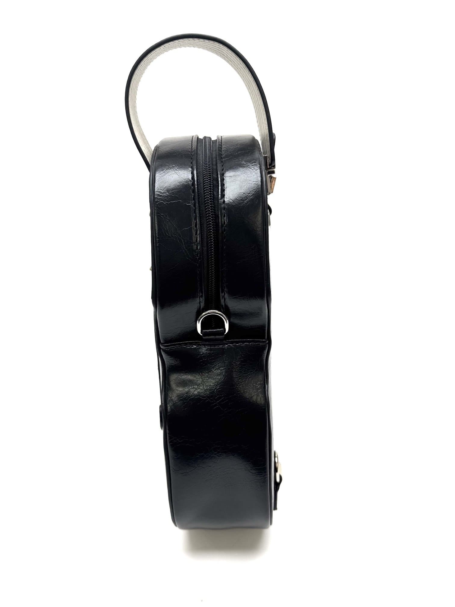 Borsa Violin Luthia con tracolla, Cosplay Steampunk, in ecopelle, forma violino, colore nero, ARIANNA DINI DESIGN