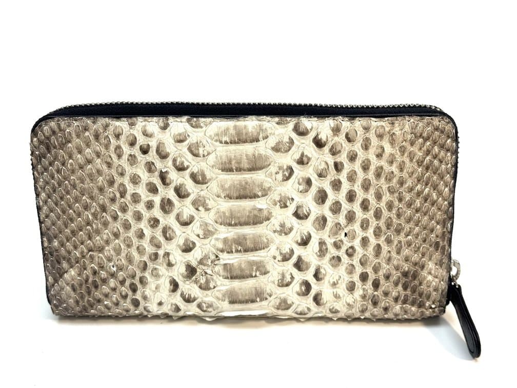 GARDENIA: portafoglio donna in pelle di pitone, colore : ROCCIA, Made in Italy