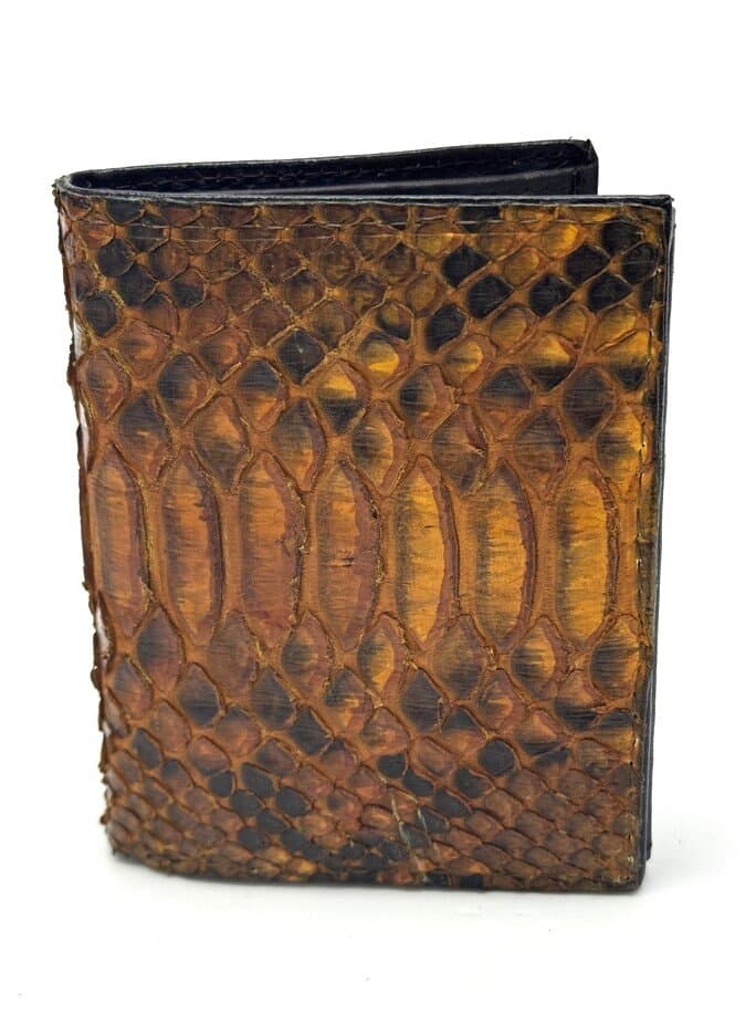  TORINO: men's wallet in genuine python leather, HONEY COLOR, SANTINI, Made in Italy