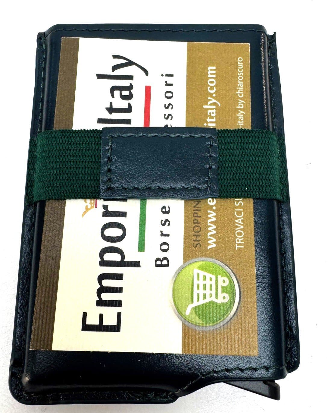 Portafoglio in vera   pelle e porta carte di credito in alluminio, da uomo LAVAL con BLOCCO RFID, colore BLU, CHIAROSCURO.