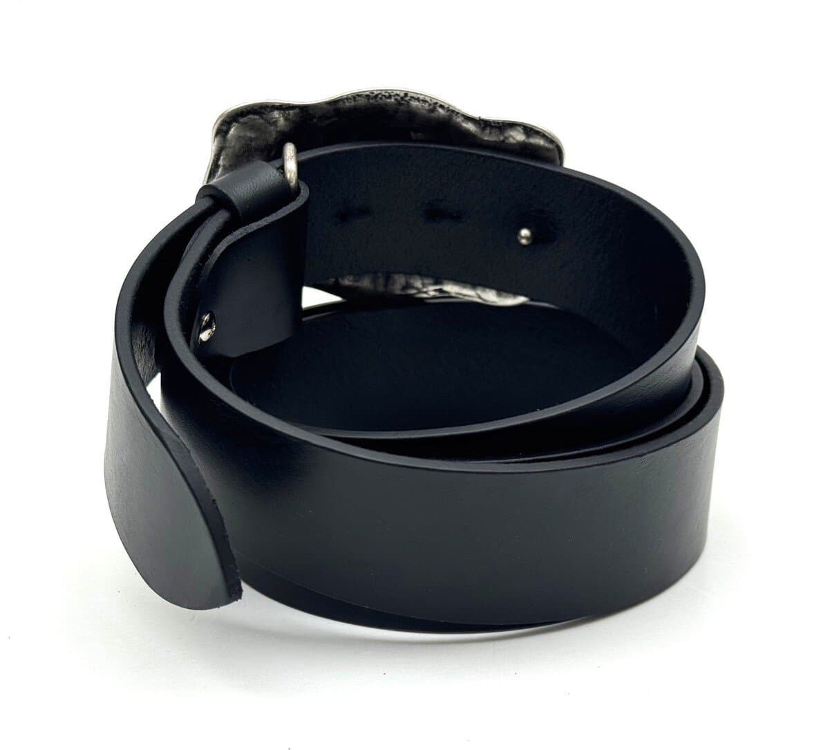 Cintura in  vera pelle da uomo DENVER - TESCHIO HARLEY DAVIDSON, colore NERO, fibbia speciale, CHIAROSCURO, Made in Italy