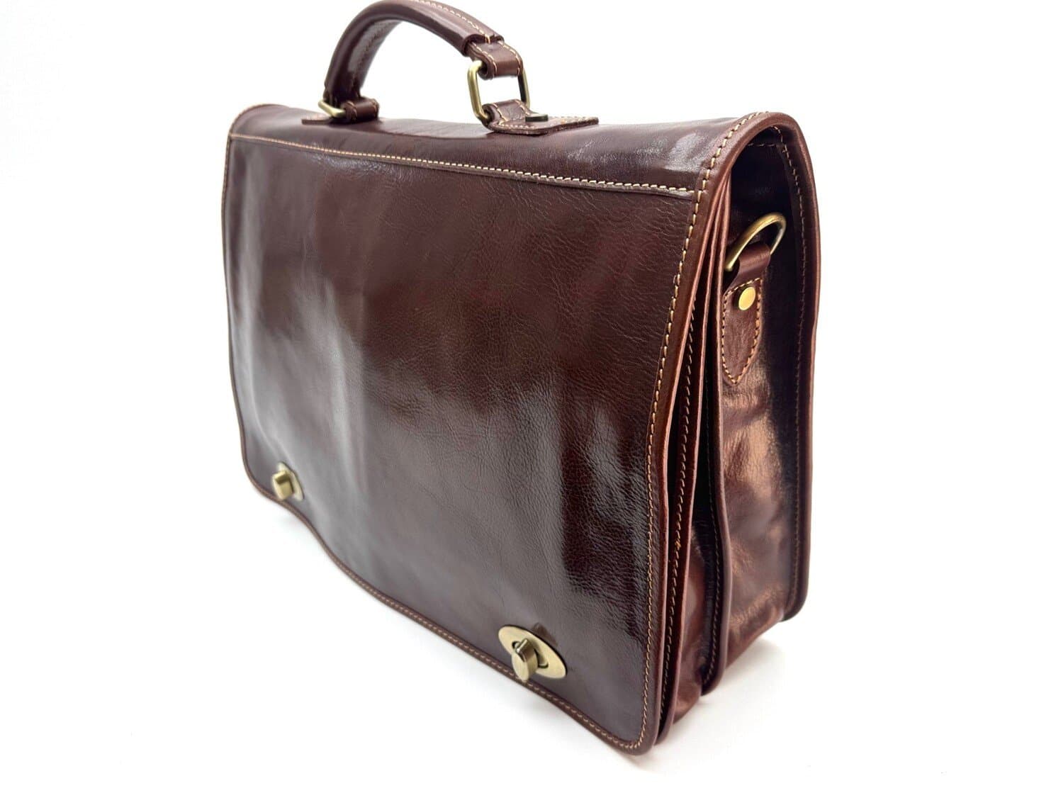 GIORGIO: cartella/borsa ufficio uomo, in cuoio, colore: MARRONE, Made in Italy
