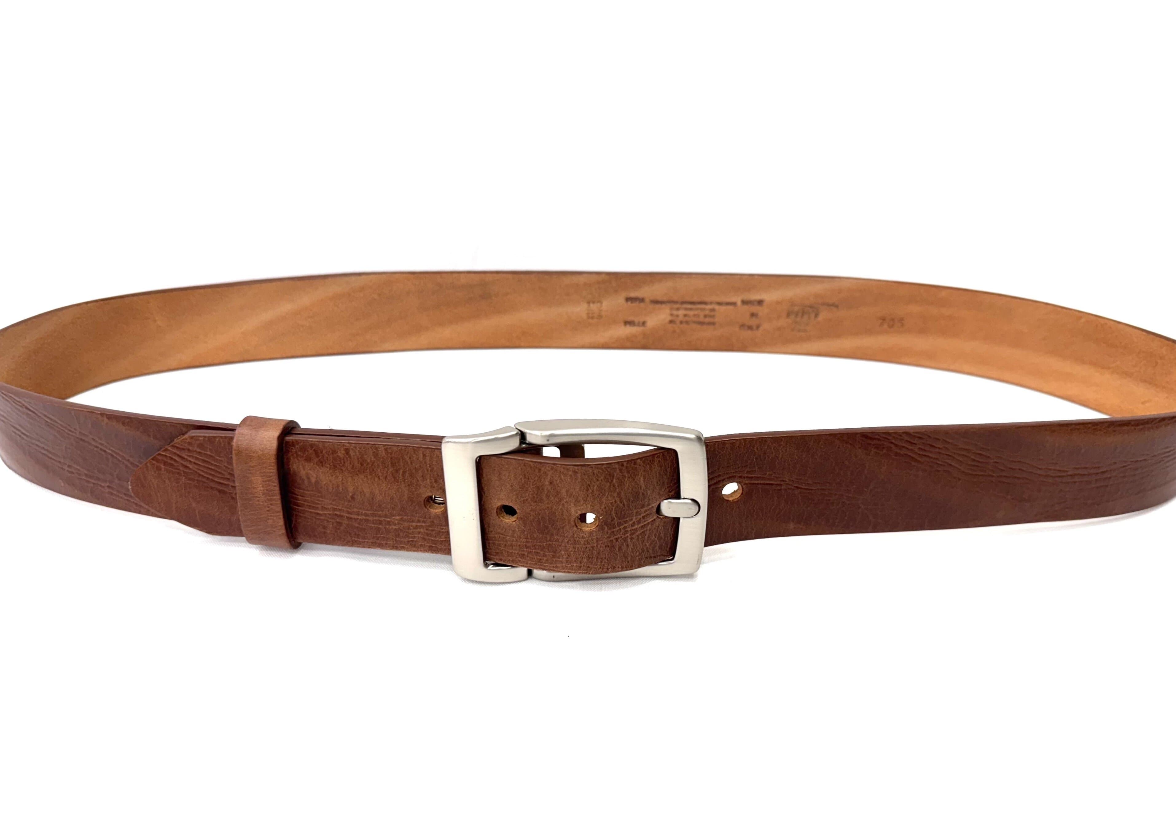 Cintura uomo in vera pelle mod. TERNI colore MARRONE, CHIAROSCURO, Made in Italy