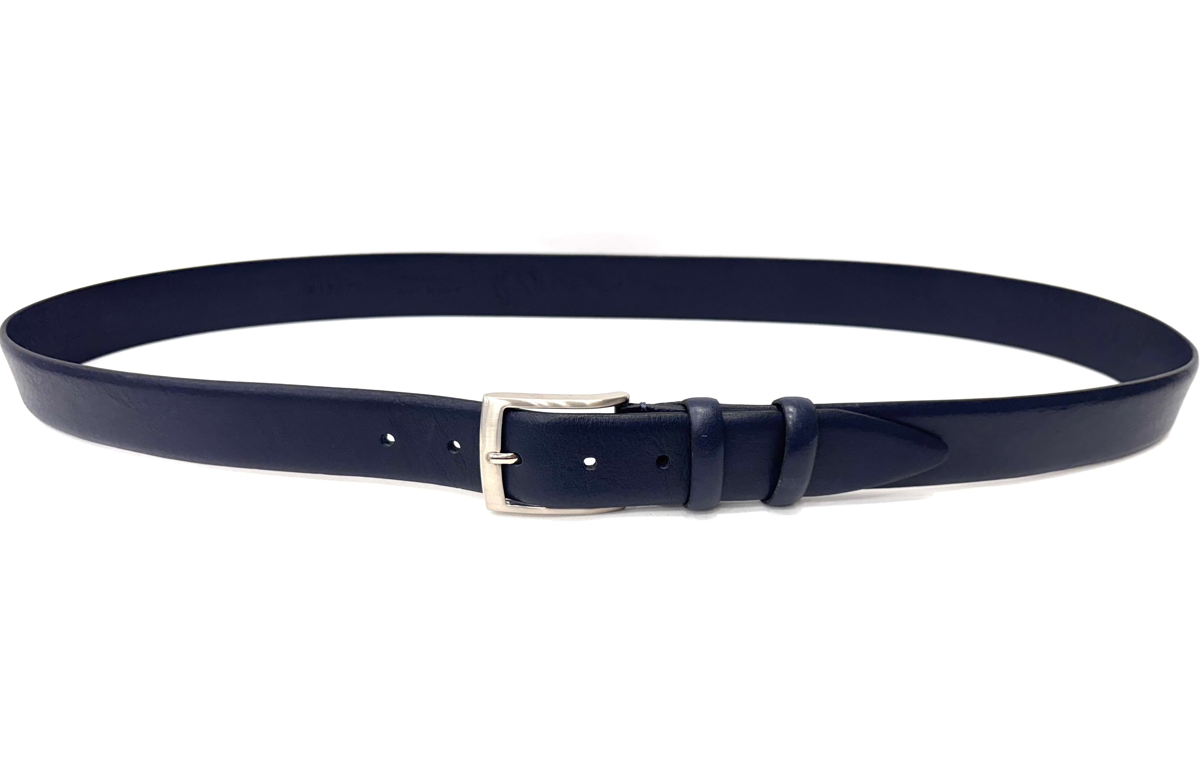 Cintura uomo in vera pelle mod. VANCOUVER colore BLU, CHIAROSCURO, Made in Italy