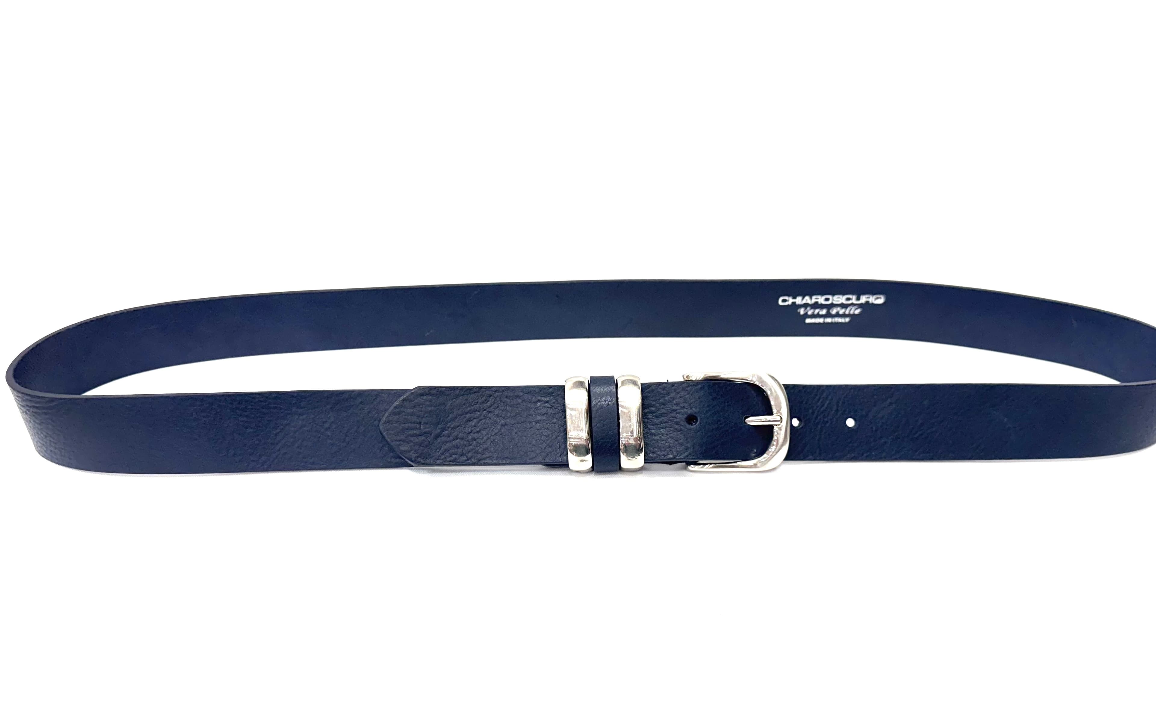 Cintura uomo in vera pelle TRIESTE, colore BLU, EMPORIUM ITALY, Made in Italy