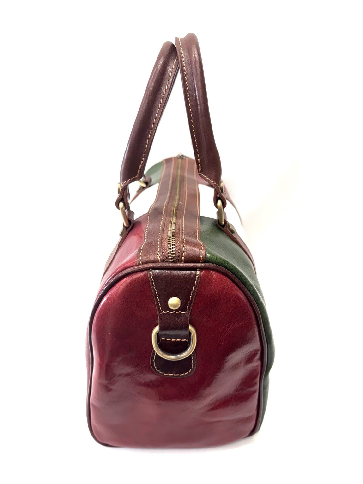 Borsa donna in vera pelle CHIAROSCURO mod. CATIA, bandiera Italiana MULTICOLORE, Made in Italy.