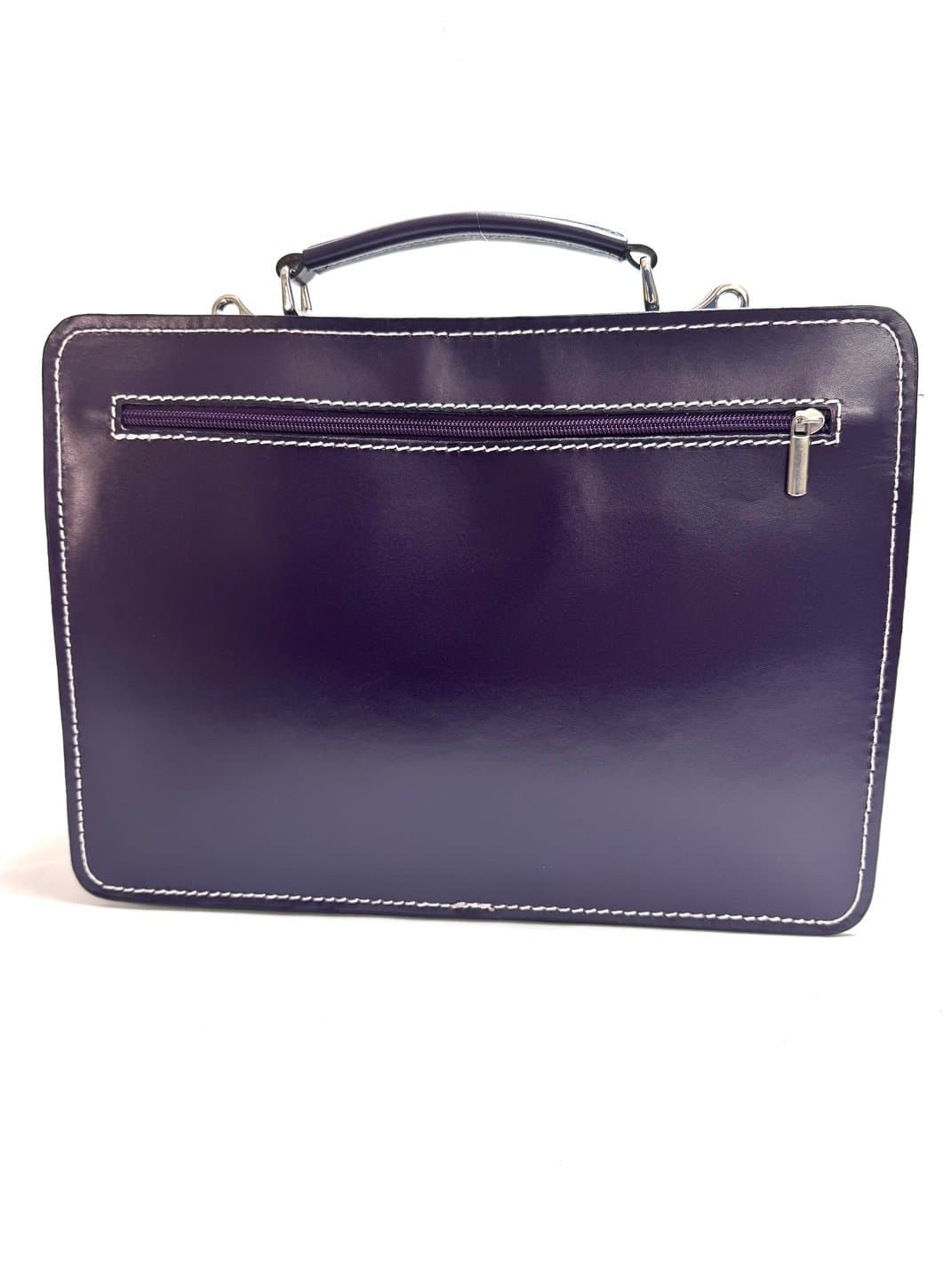 Borsa in vera pelle CHIAROSCURO mod. ALEX medium colore VIOLA Made in Italy Misura ideale per tablet di media dimensione/ agende di lavoro.