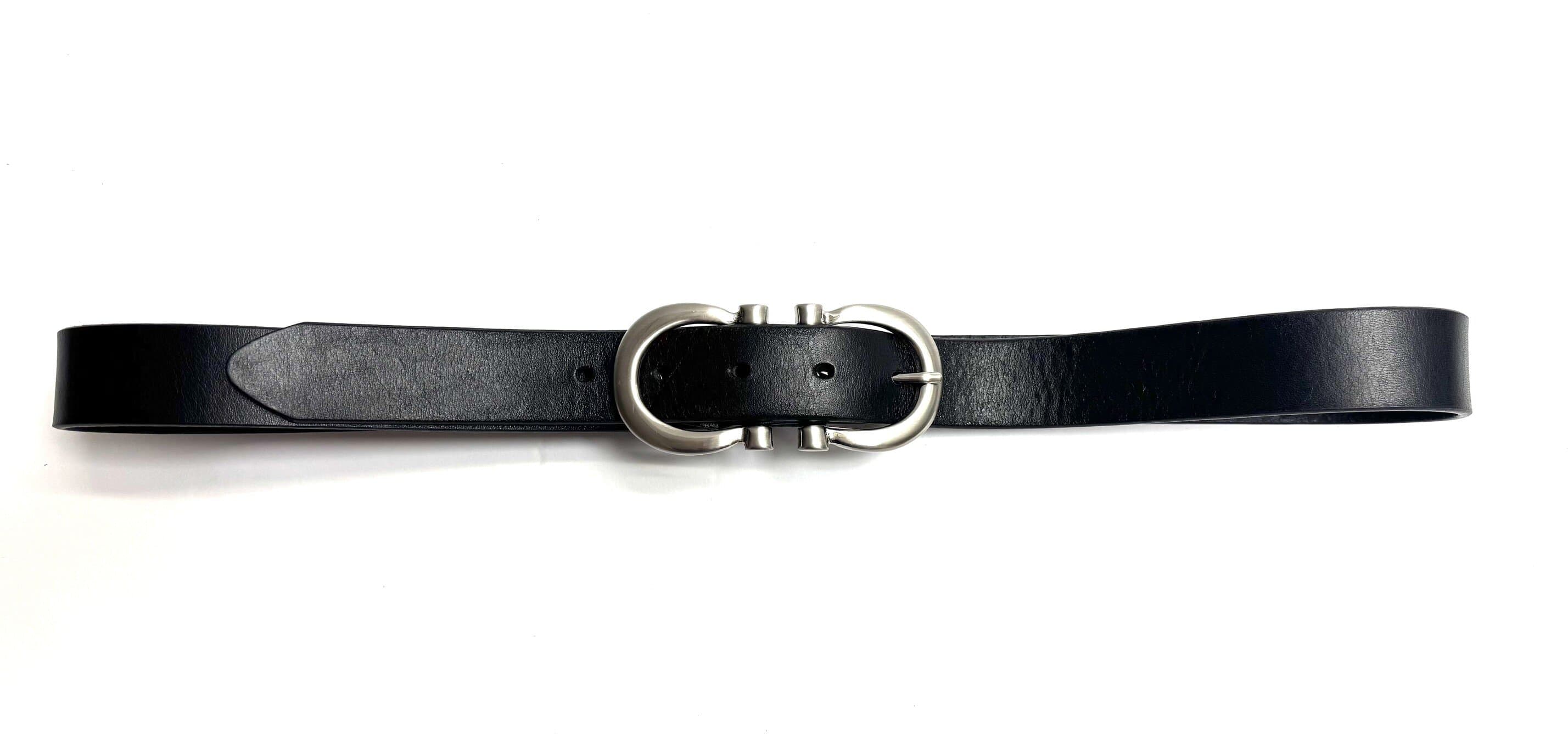 Cintura donna in vera pelle CHIAROSCURO mod. OSLO colore NERO  Made in Italy