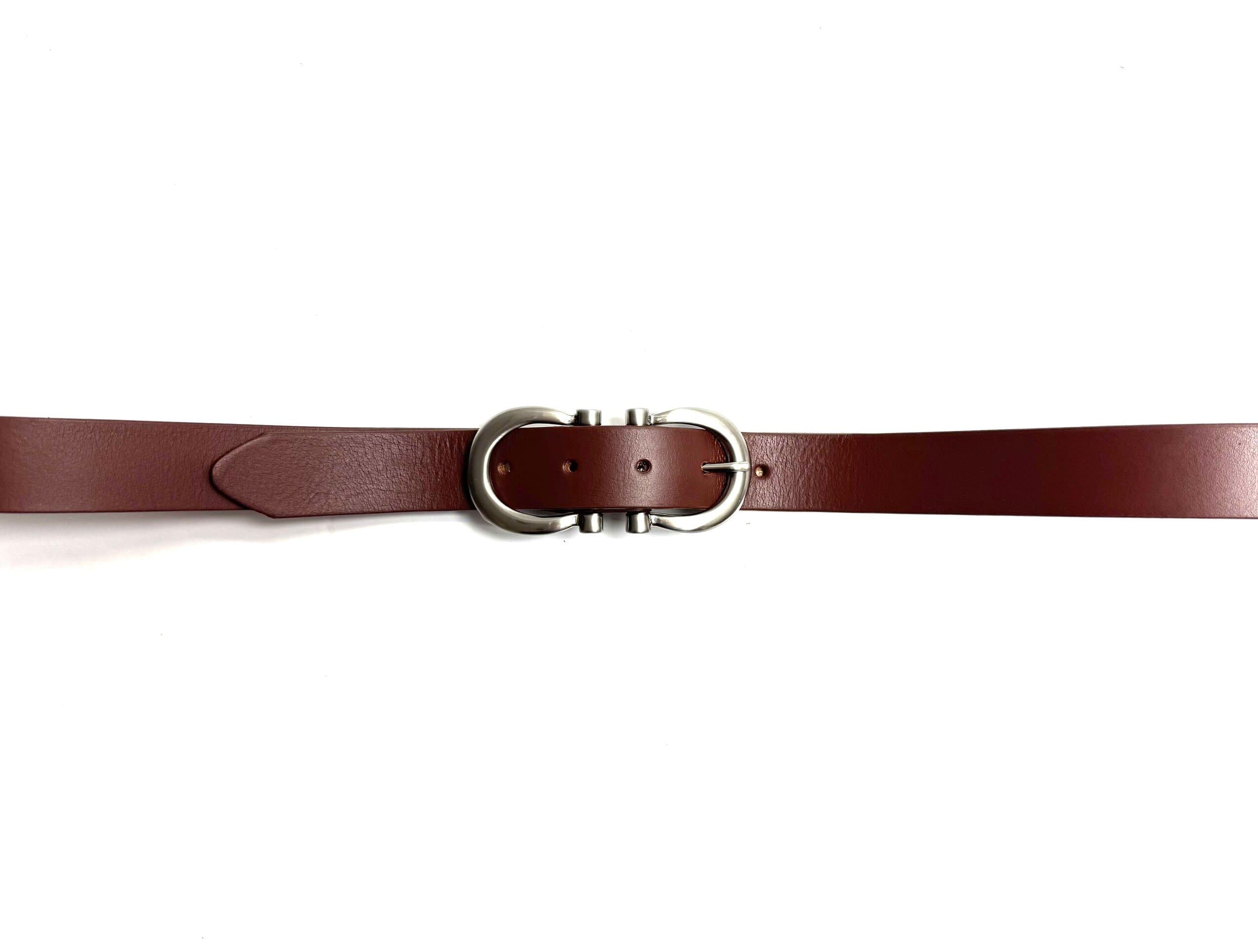 Cintura donna in vera pelle CHIAROSCURO mod. OSLO colore MARRONE Made in Italy