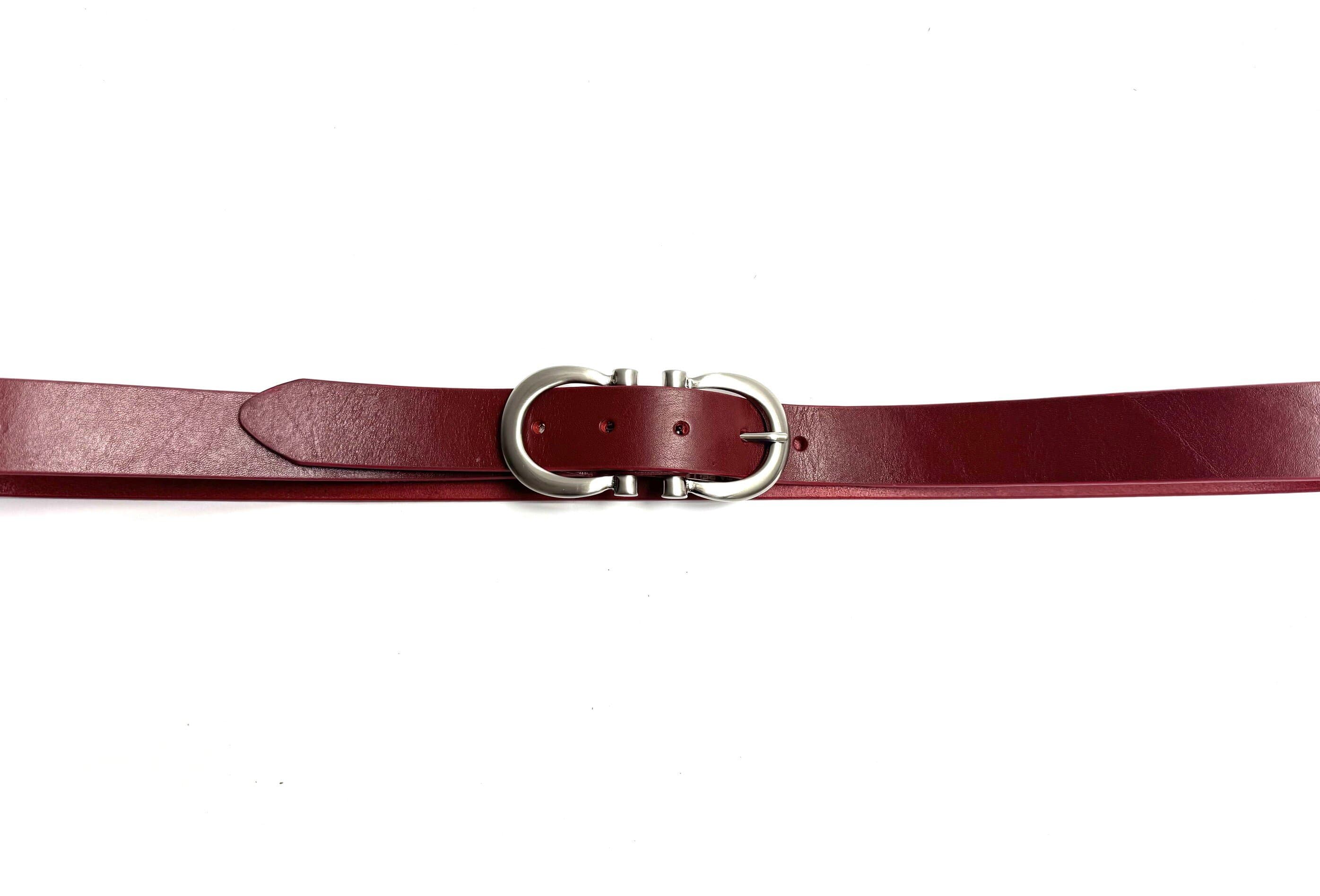 Cintura donna in vera pelle CHIAROSCURO mod. OSLO colore ROSSO Made in Italy
