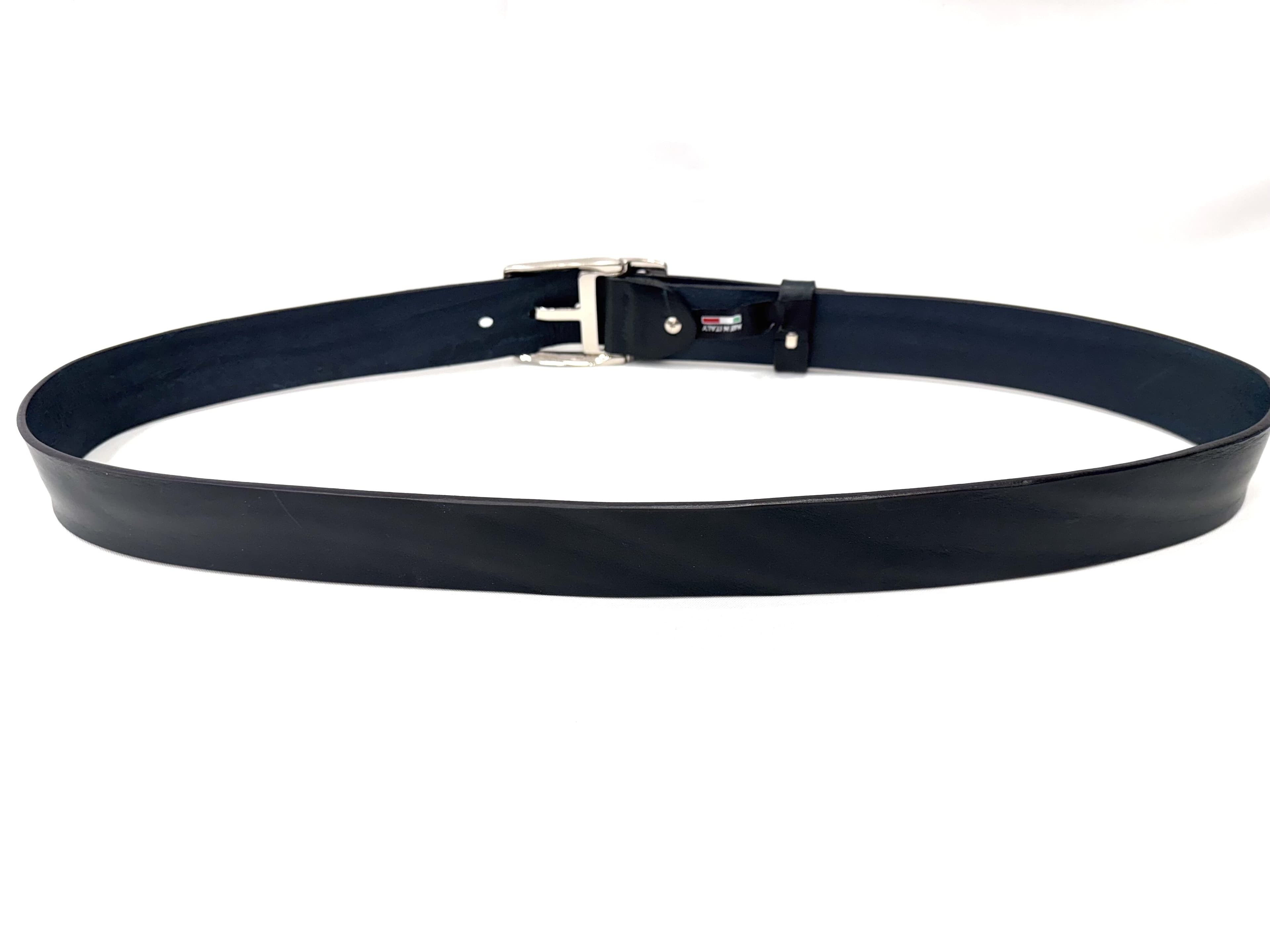 Cintura uomo in vera pelle mod. TERNI colore BLU, CHIAROSCURO, Made in Italy