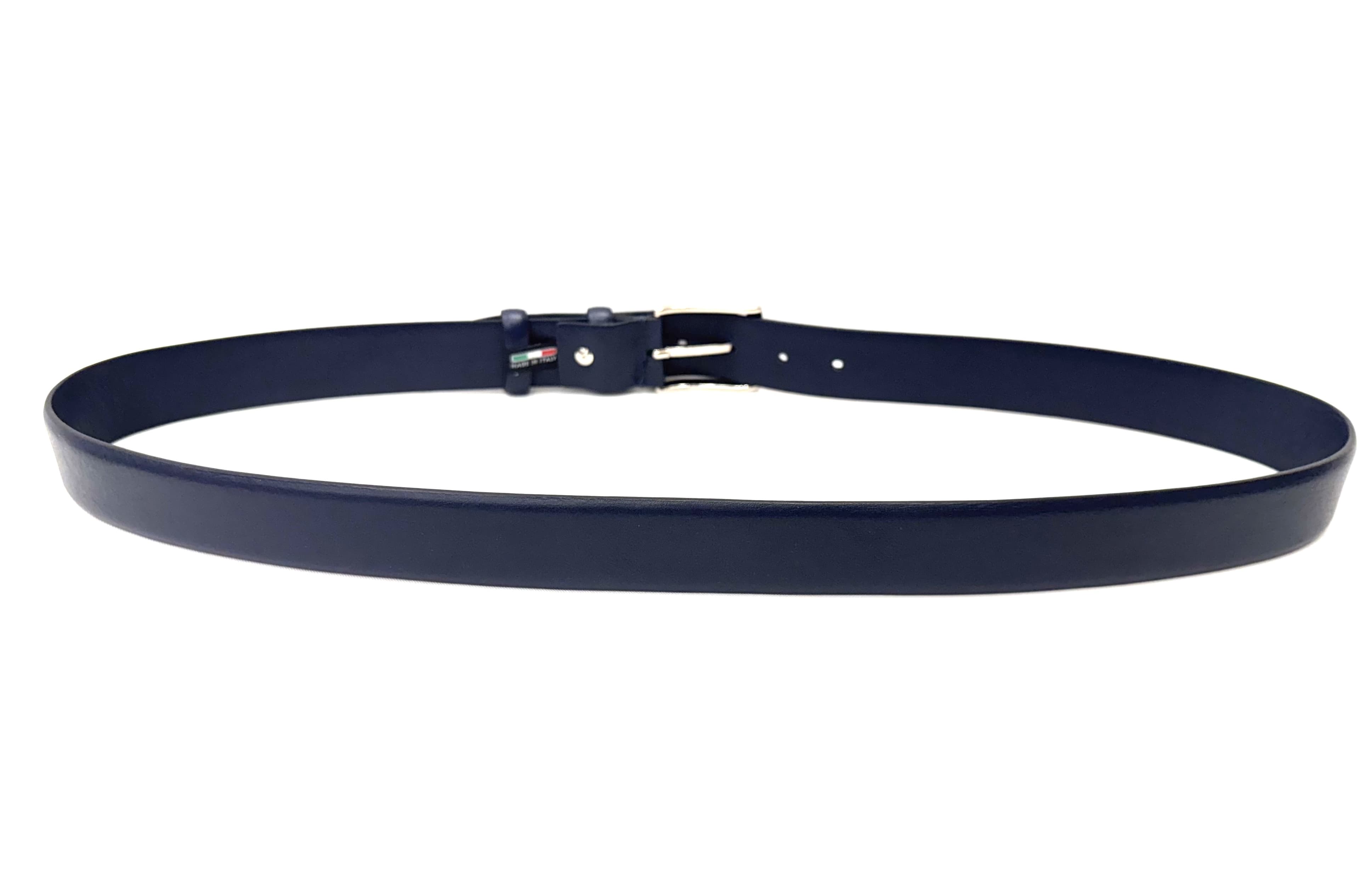 Cintura uomo in vera pelle mod. VANCOUVER colore BLU, CHIAROSCURO, Made in Italy