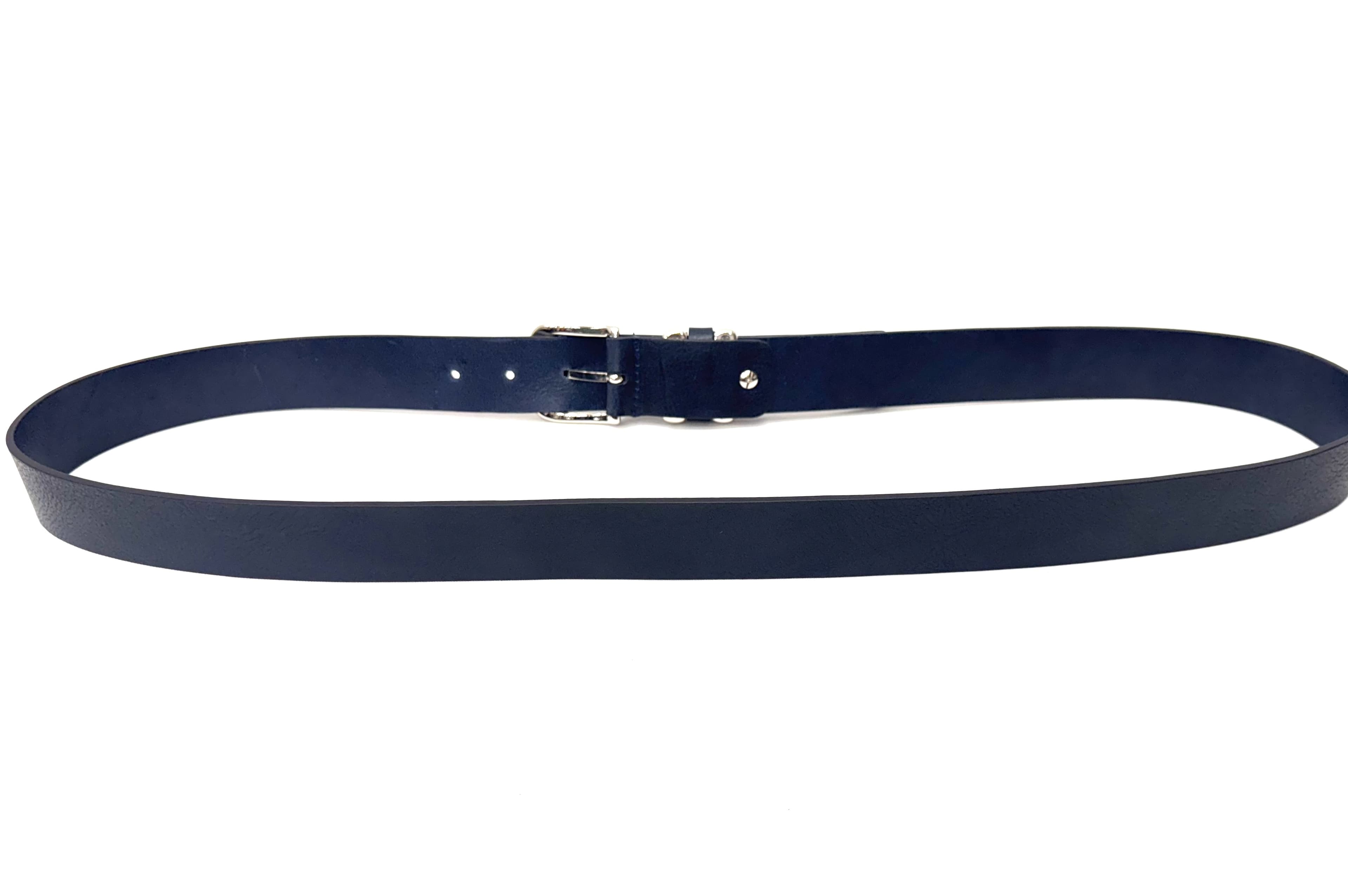 Cintura uomo in vera pelle TRIESTE, colore BLU, EMPORIUM ITALY, Made in Italy