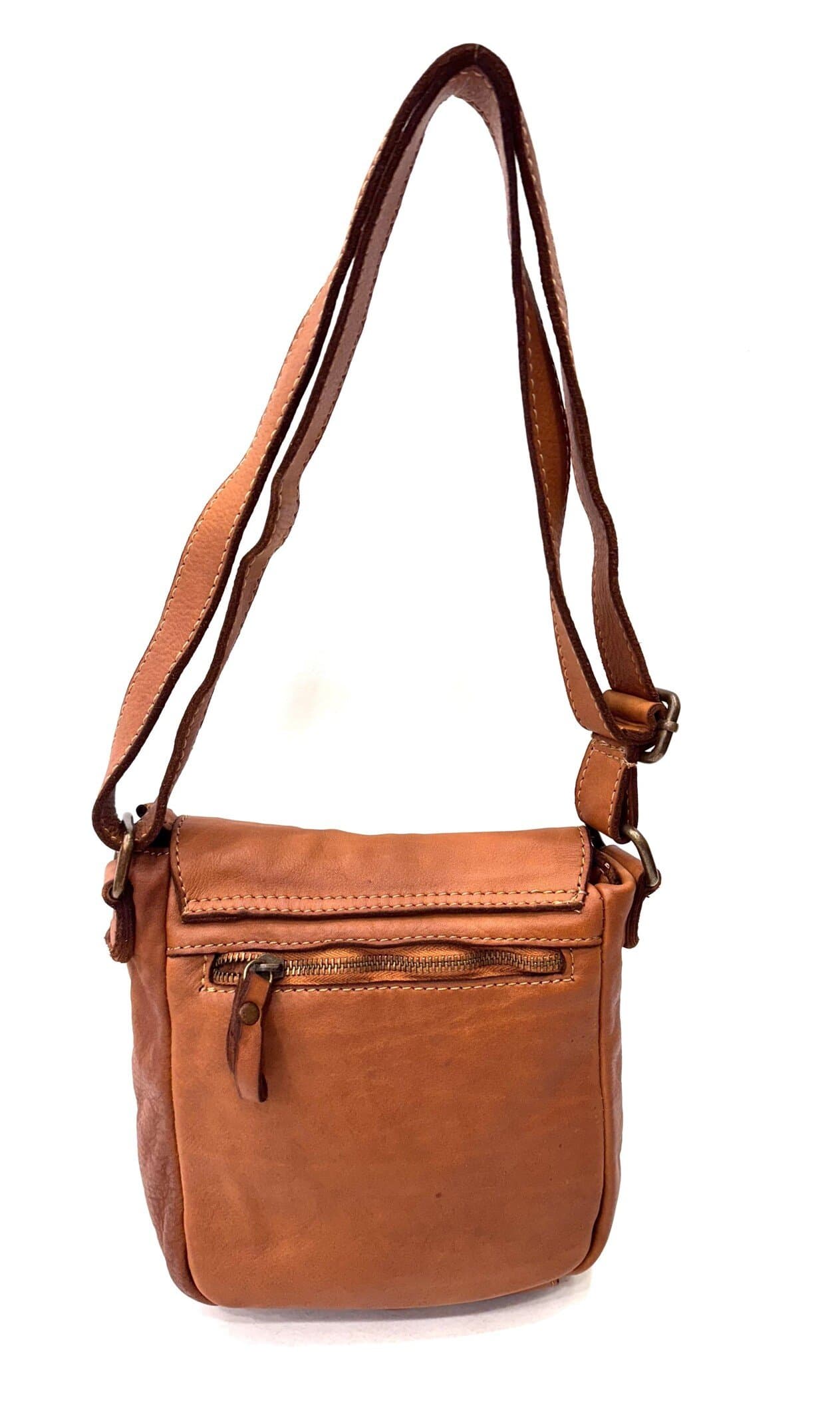  Nome * Borsa tracolla uomo in vera pelle morbida DIMITRI, colore MIELE, CHIAROSCURO, Made in Italy