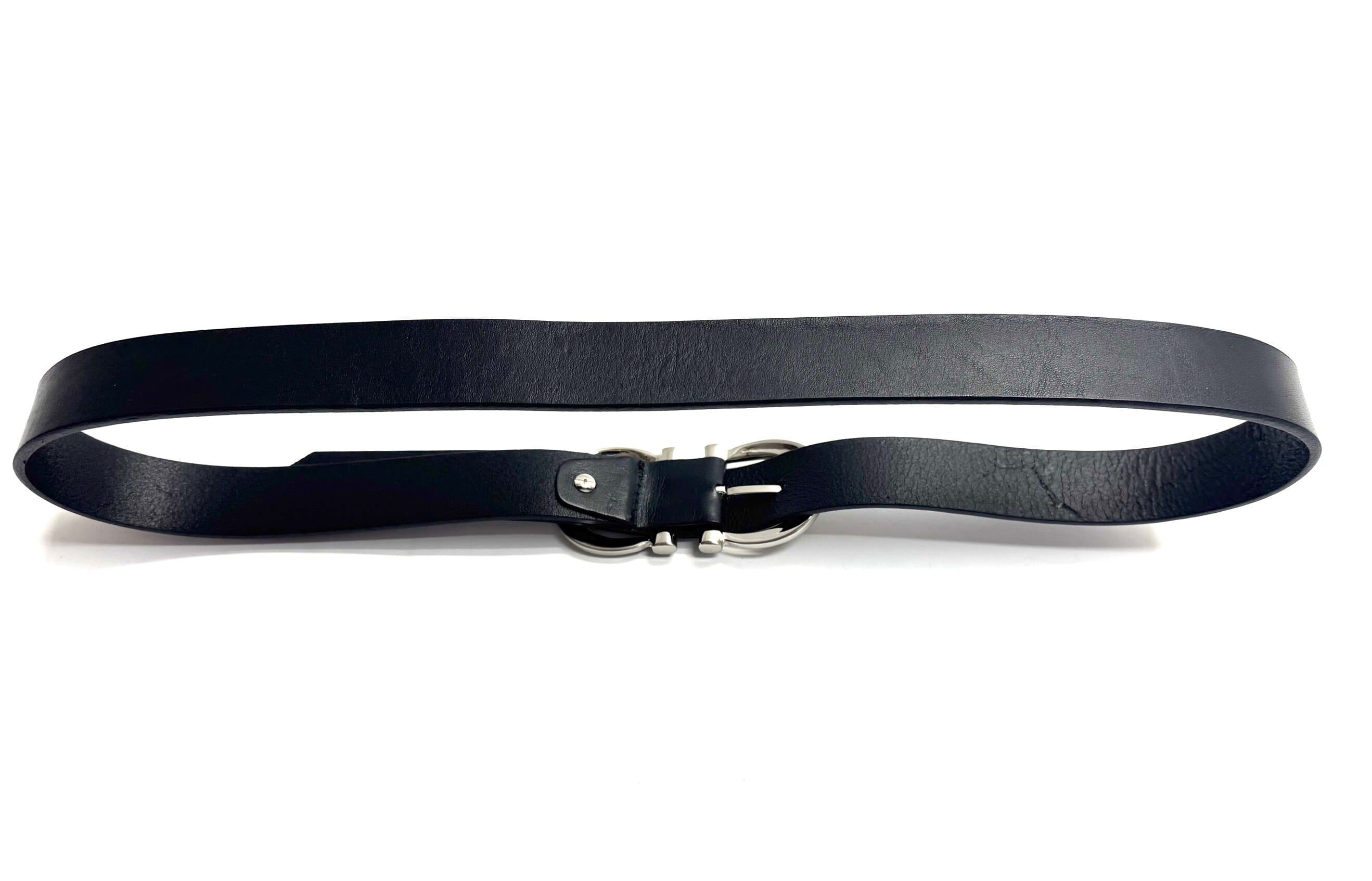 Cintura donna in vera pelle CHIAROSCURO mod. OSLO colore NERO  Made in Italy