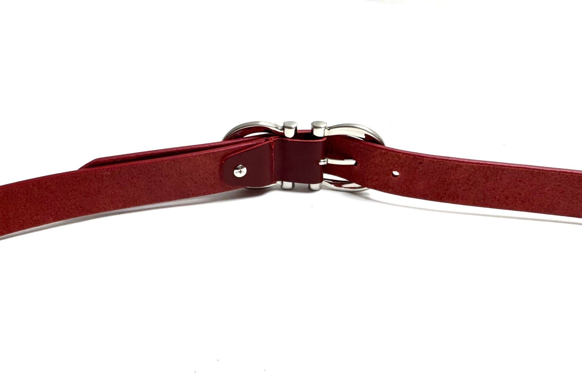 Cintura donna in vera pelle CHIAROSCURO mod. OSLO colore ROSSO Made in Italy