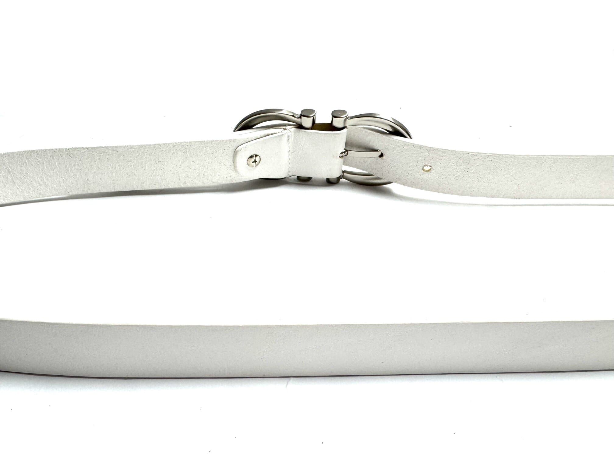 Cintura donna in vera pelle CHIAROSCURO mod. OSLO colore BIANCO Made in Italy