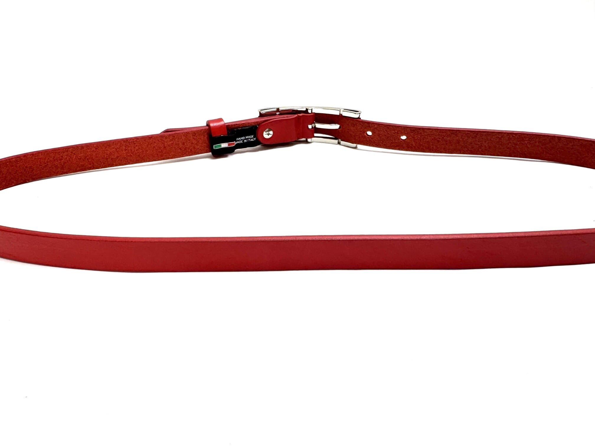 Cintura donna in vera pelle CHIAROSCURO mod. CARRARA colore ROSSO, Made in Italy