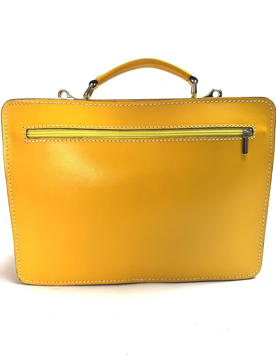 Cartella ufficio / lavoro in vera pelle CHIAROSCURO mod. ALEX medium colore GIALLO Made in Italy. Misura ideale per tablet di media dimensione/ agende di lavoro