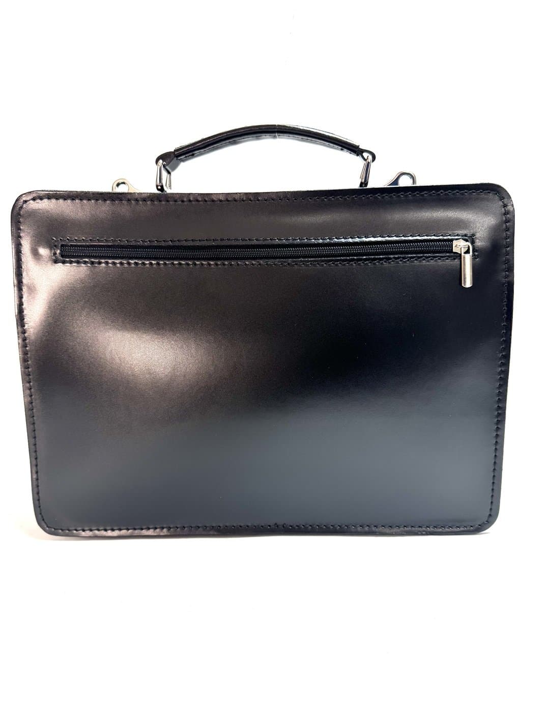 Cartella ufficio / lavoro in vera pelle CHIAROSCURO mod. ALEX medium colore NERO Made in Italy. Misura ideale per tablet di media dimensione/ agende di lavoro