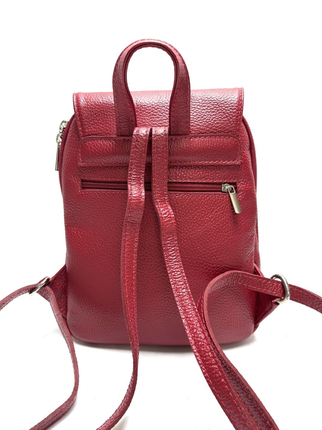 Monte ELBERT : zaino donna, pelle morbida, colore: ROSSO, Made in Italy.