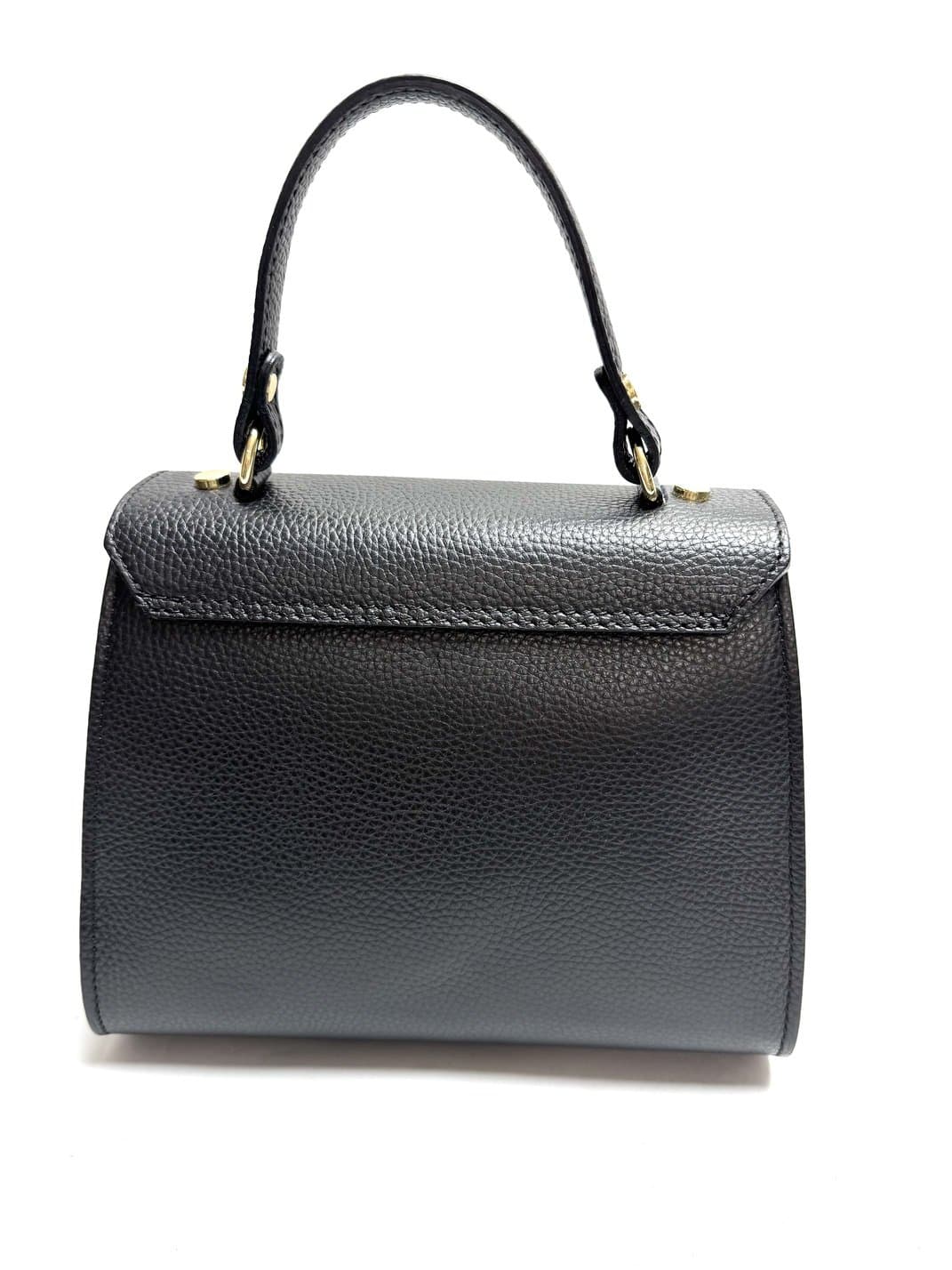 Borsa  da donna in vera pelle KATY, colore NERO, CHIAROSCURO, Made in Italy.