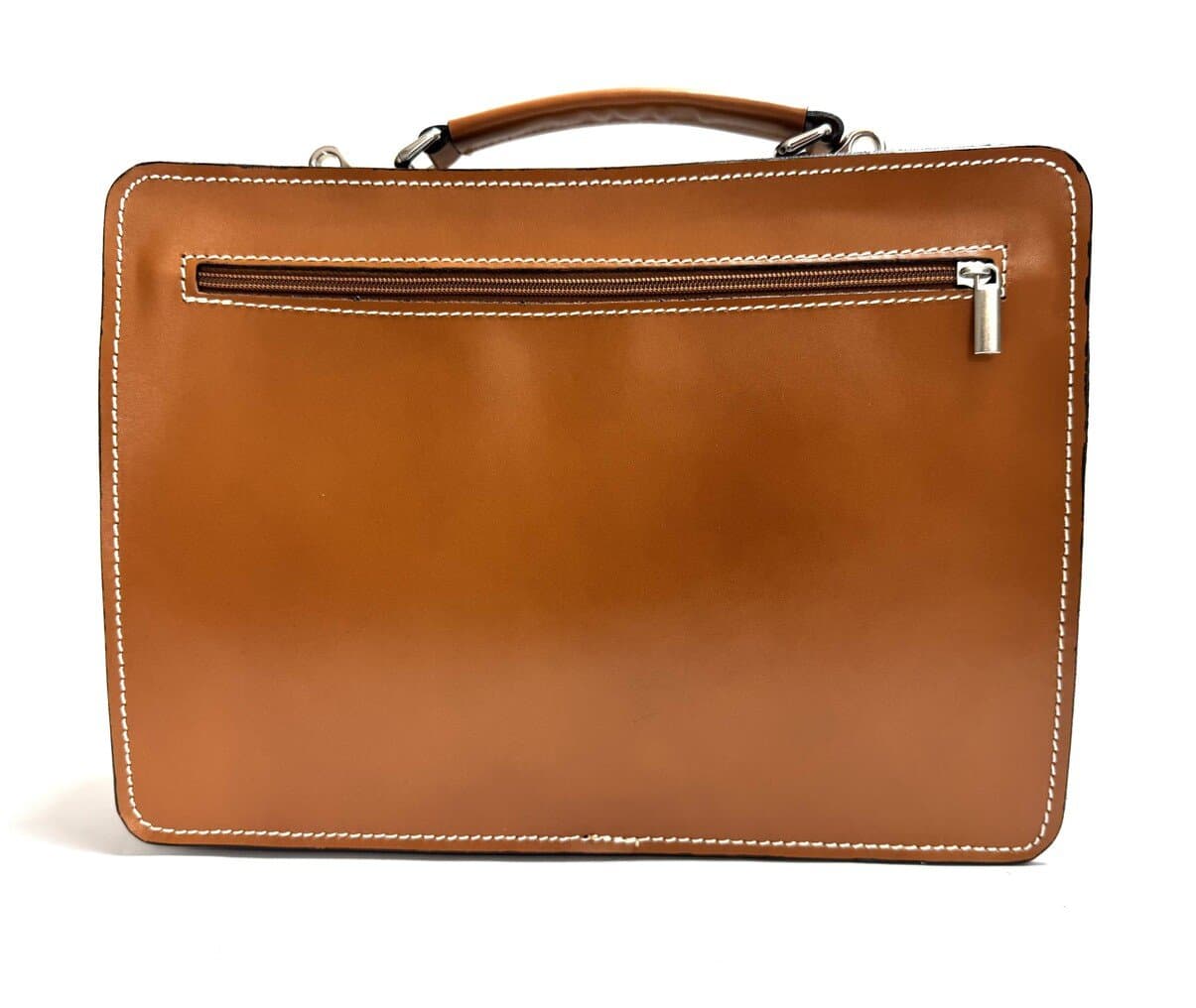Borsa unisex in vera pelle ELVI MEDIUM, colore, MULTICOLORE, colore base CUOIO, Made in Italy. Misura ideale per tablet di media dimensione/ agende di lavoro.