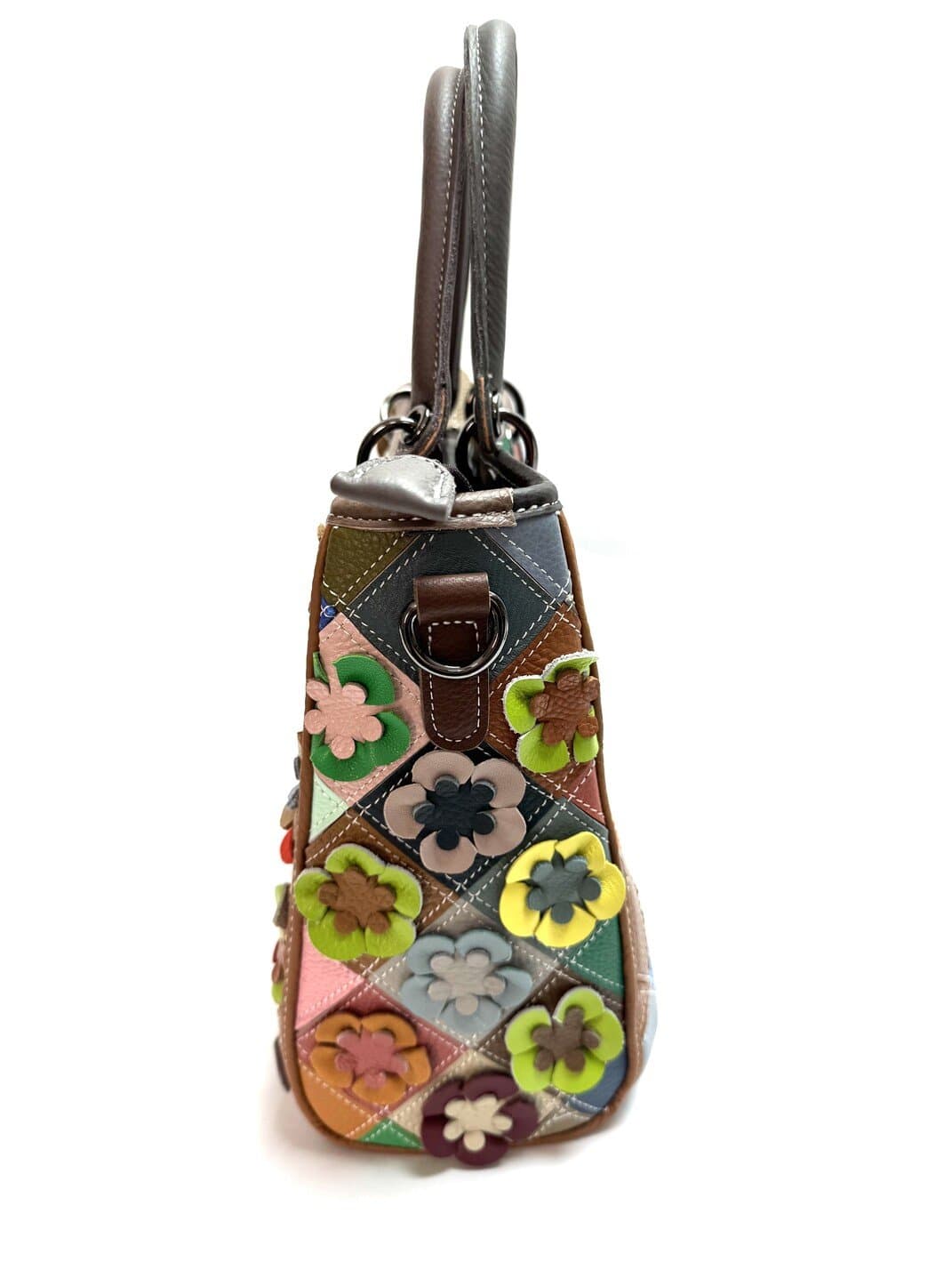Borsa donna in vera pelle ARIANNA DINI mod. ARIELA, MULTICOLORE - FIORI