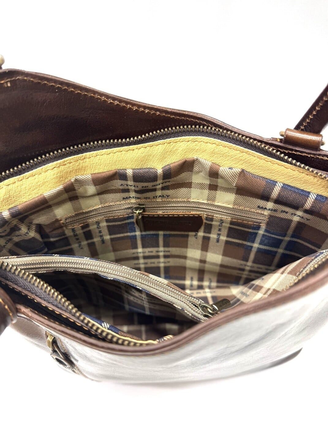 Borsa zaino donna MONTE ARGENTERA in vera pelle tamponata, colore TESTA DI MORO, CHIAROSCURO, Made in Italy