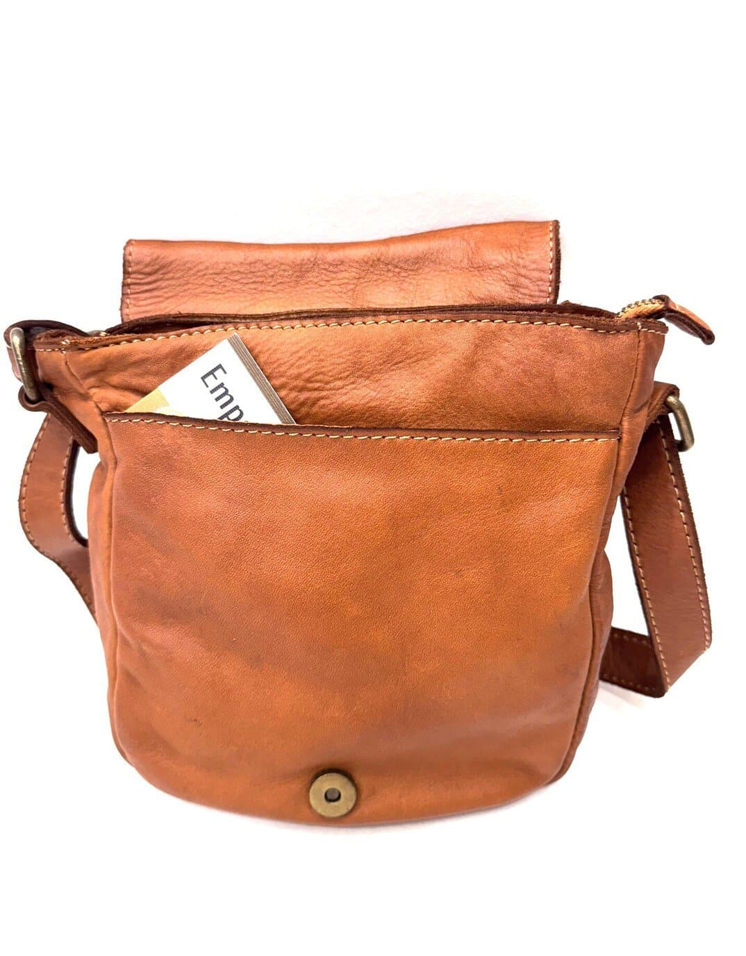  Nome * Borsa tracolla uomo in vera pelle morbida DIMITRI, colore MIELE, CHIAROSCURO, Made in Italy