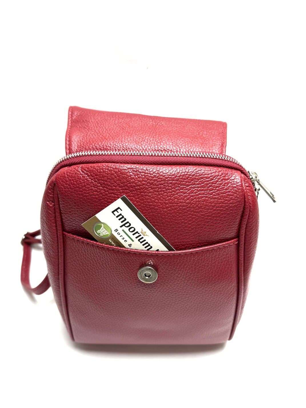 Monte ELBERT : zaino donna, pelle morbida, colore: ROSSO, Made in Italy.