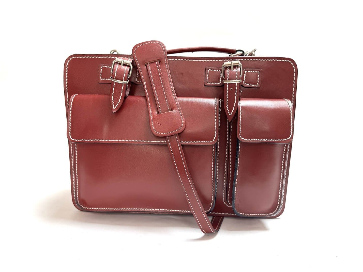 Cartella ufficio / lavoro in vera pelle CHIAROSCURO mod. ALEX medium colore ROSSO Made in Italy. Misura ideale per tablet di media dimensione/ agende di lavoro
